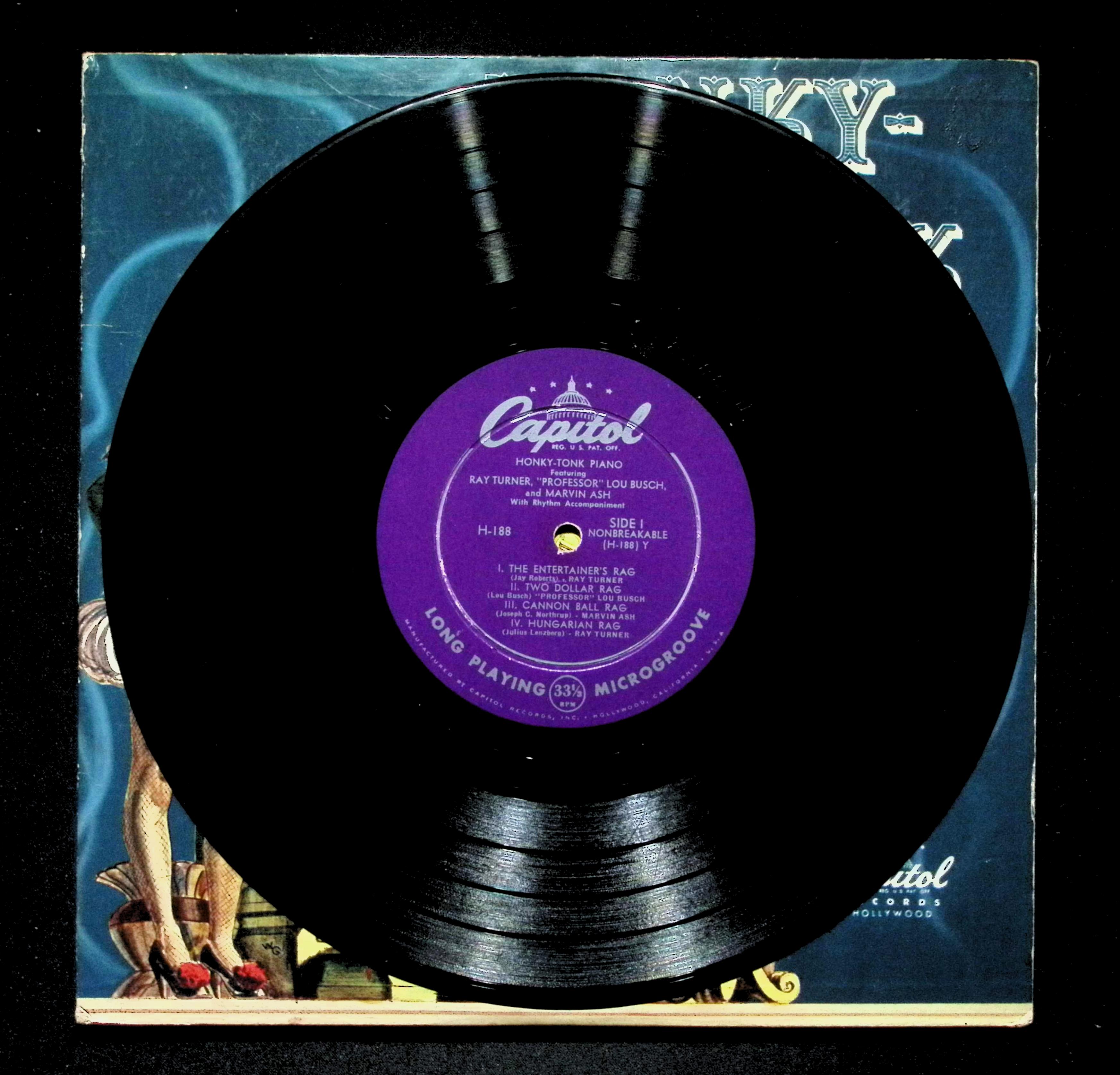 Ray Turner Honky-Tonk Piano 10" LP 1950 H-188 Jazz — image 3