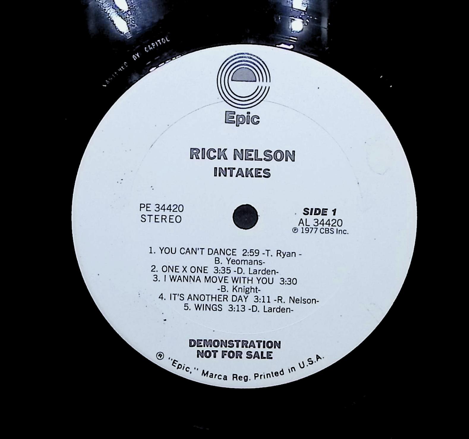 Ricky Nelson (2) Intakes 1977 LP Rock Side 1 & 2 1977 LP Rock Side 1 & 2 — image 2