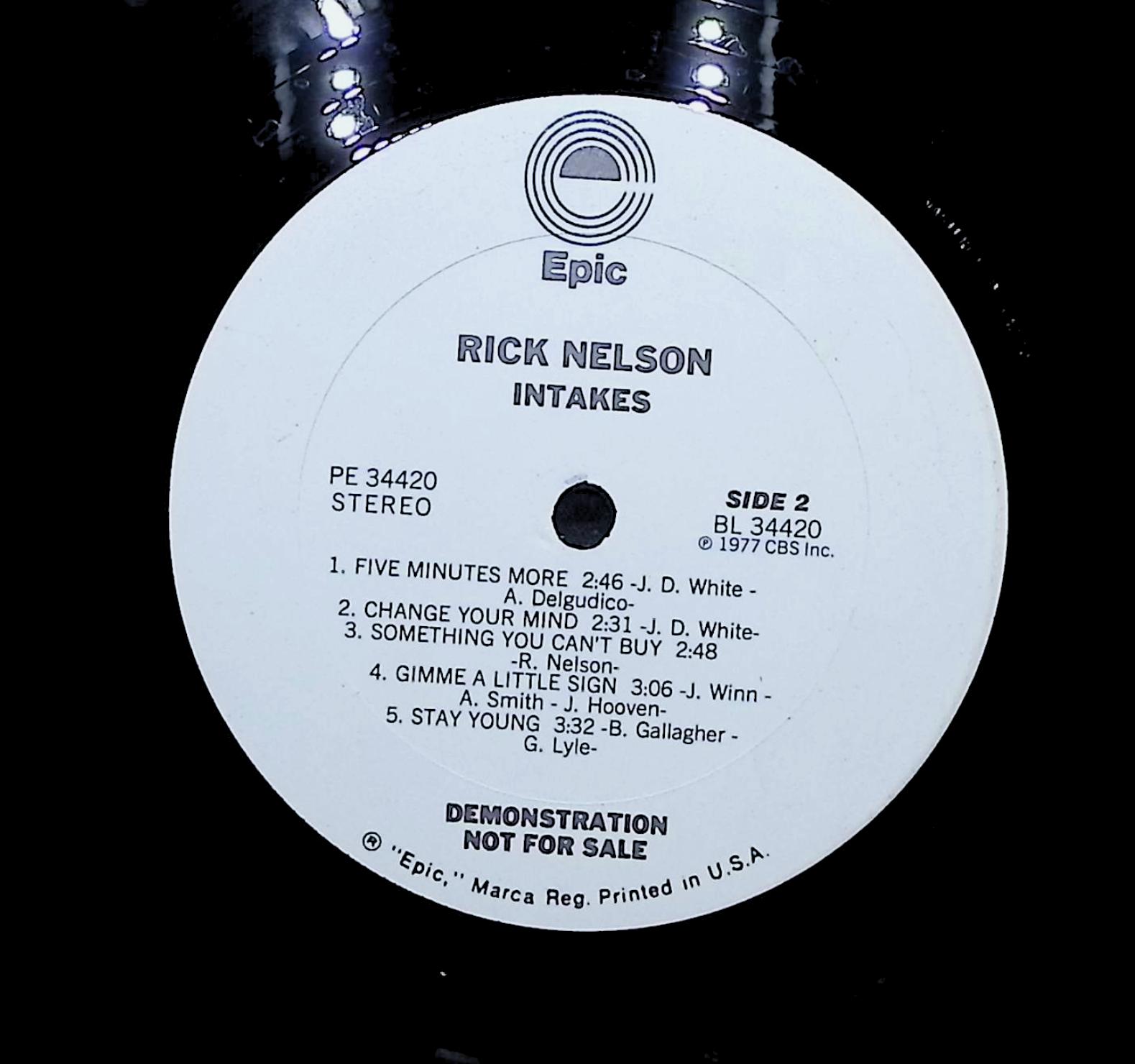 Ricky Nelson (2) Intakes 1977 LP Rock Side 1 & 2 1977 LP Rock Side 1 & 2 — image 4