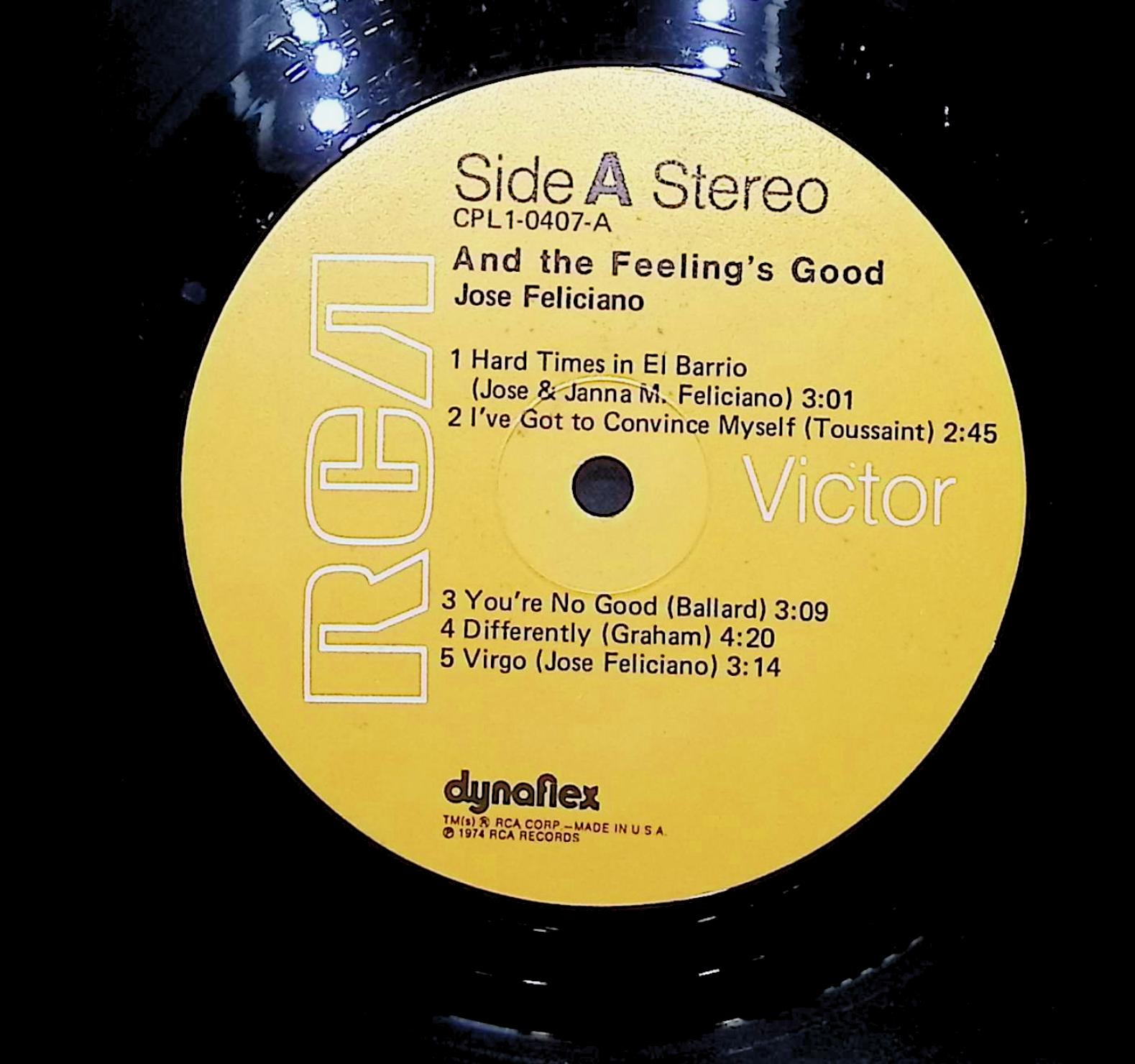 José Feliciano And The Feeling's Good 1974 LP Rock Side A & B — image 2