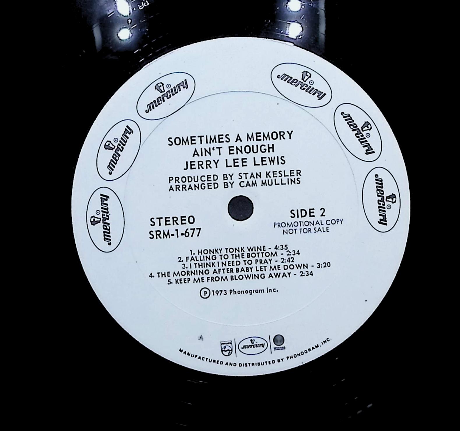 Jerry Lee Lewis Sometimes A Memory Ain't Enough 1973 LP Folk, World, & Country — image 2