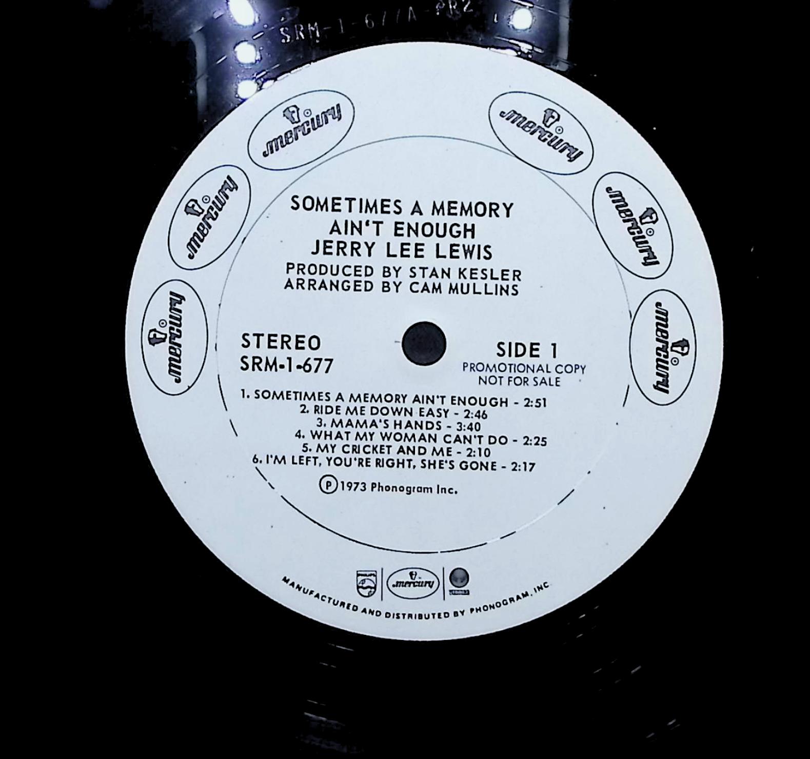 Jerry Lee Lewis Sometimes A Memory Ain't Enough 1973 LP Folk, World, & Country — image 4