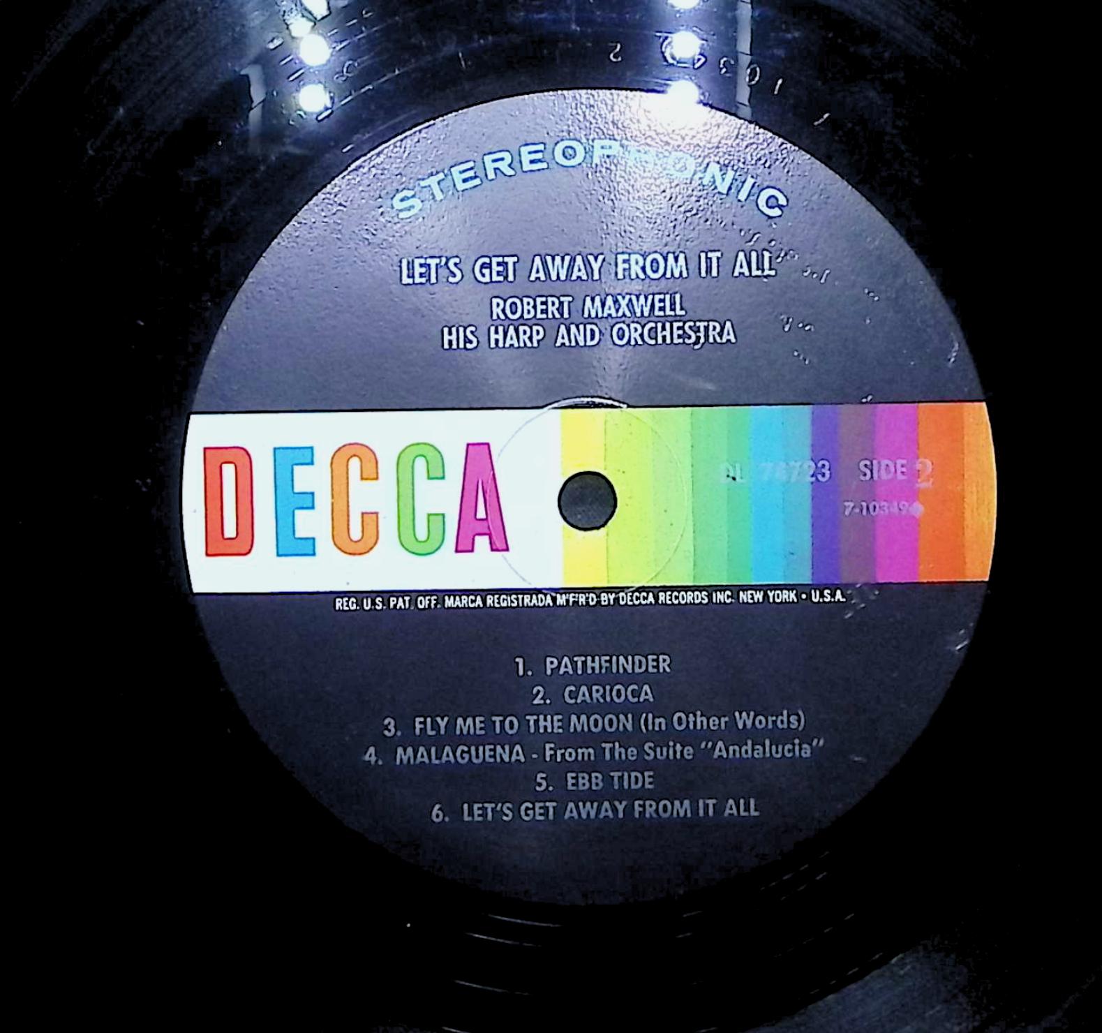 Robert Maxwell, His Harp And Orchestra Let's Get Away From It All 1966 LP Jazz  — image 4