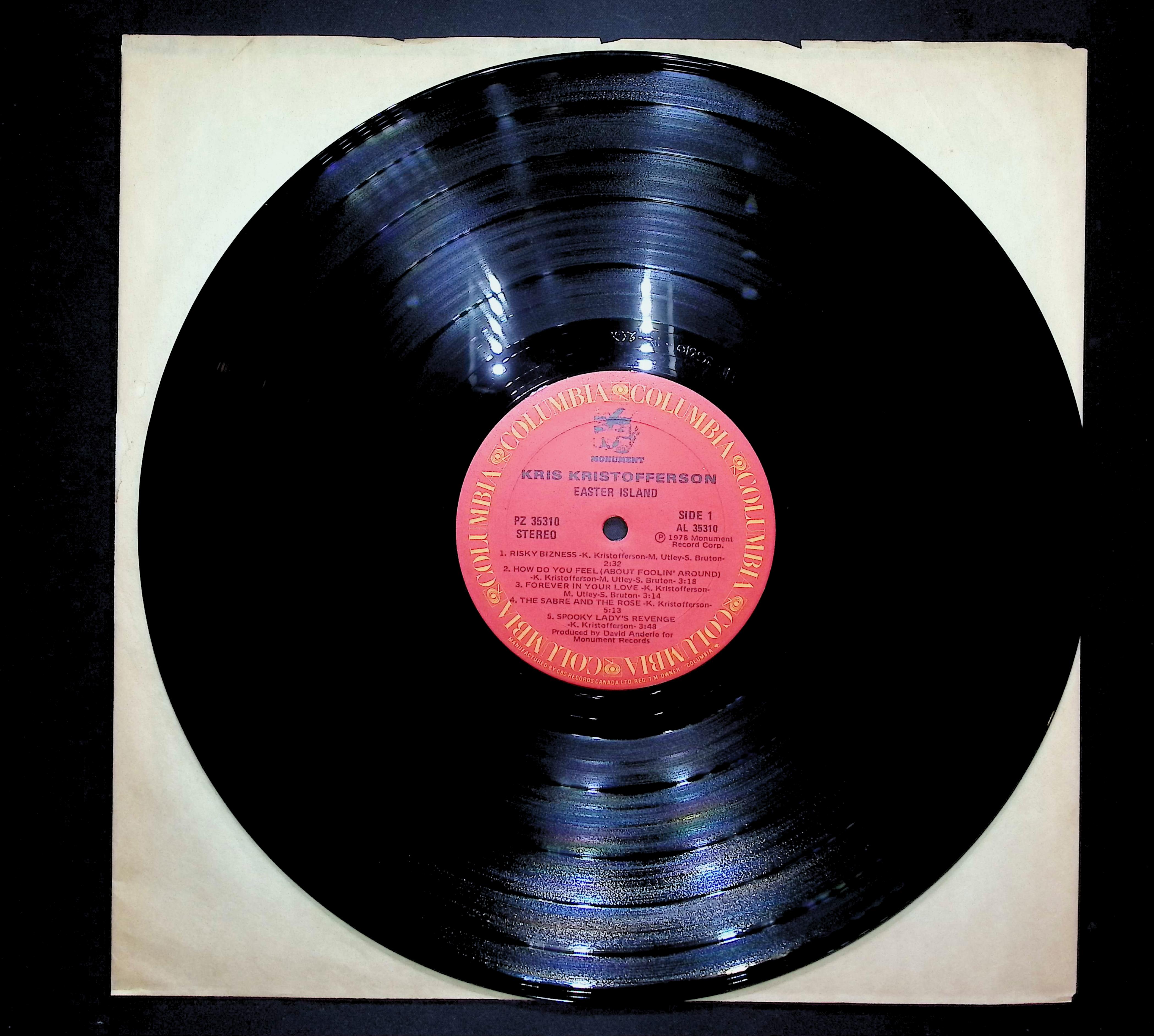 Kris Kristofferson Easter Island 1978 LP Folk, World, & Country Side 1 & 2
