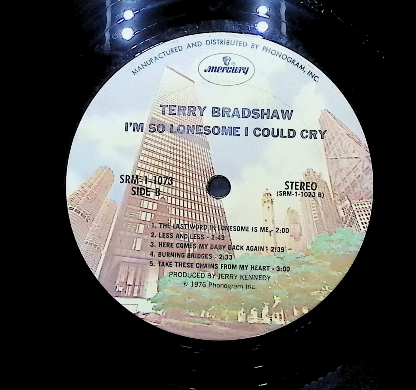 Terry Bradshaw -I'm So Lonesome I Could Cry 1976 LP Folk, World, & Country — image 2
