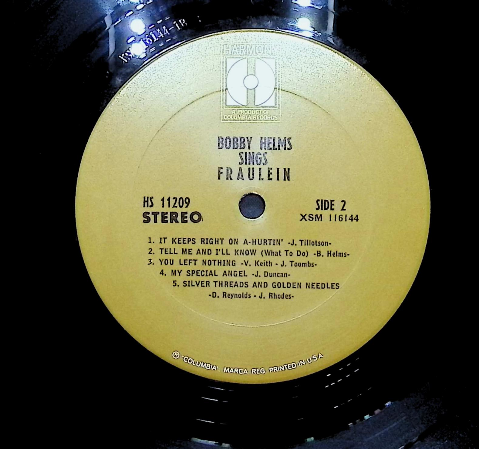 Bobby Helms Sings Fräulein 1967 LP Rock Side 1 & 2 — image 2