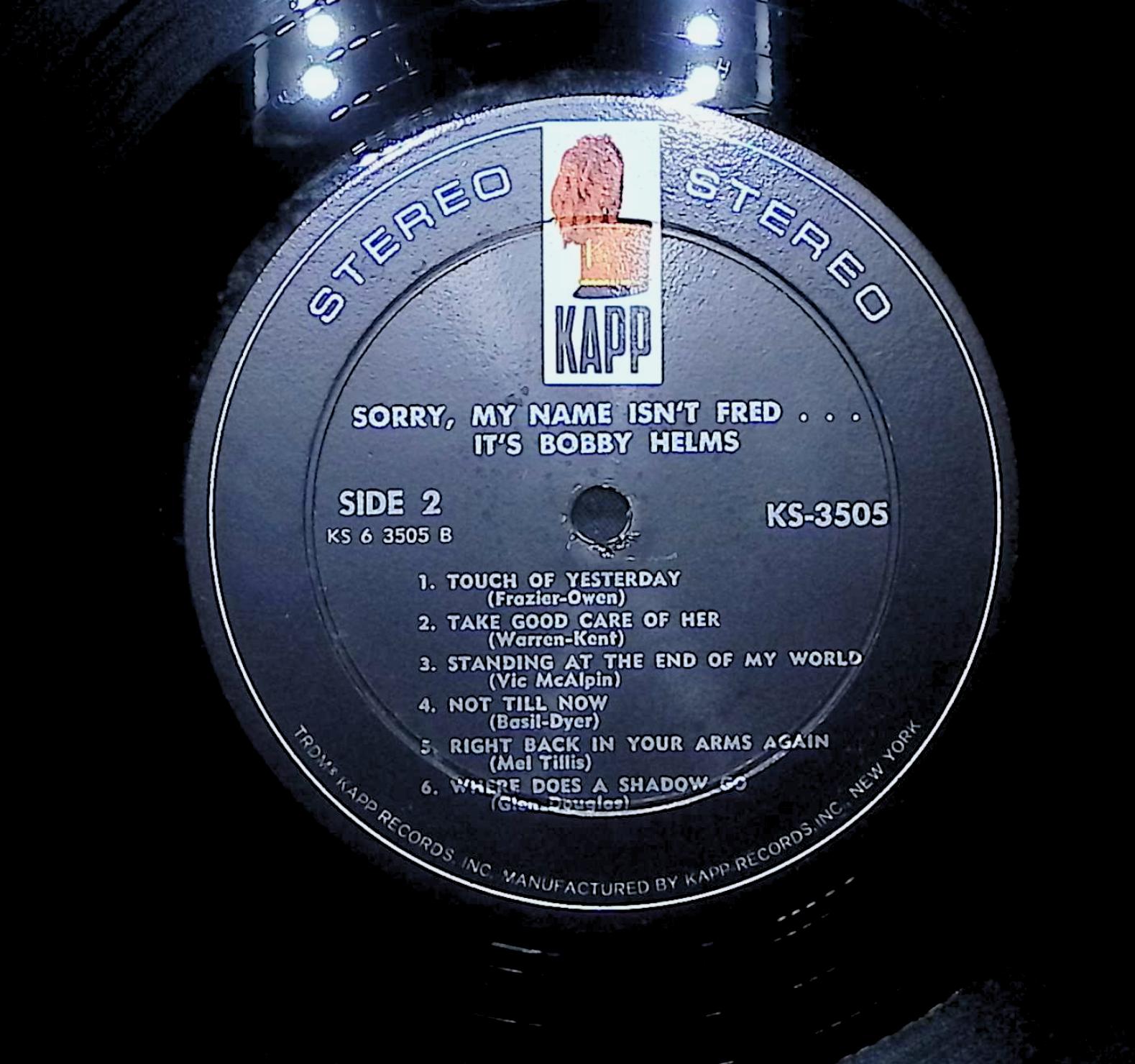 Bobby Helms Sorry My Name Isn't Fred... 1966 LP Folk, World, & Country — image 2