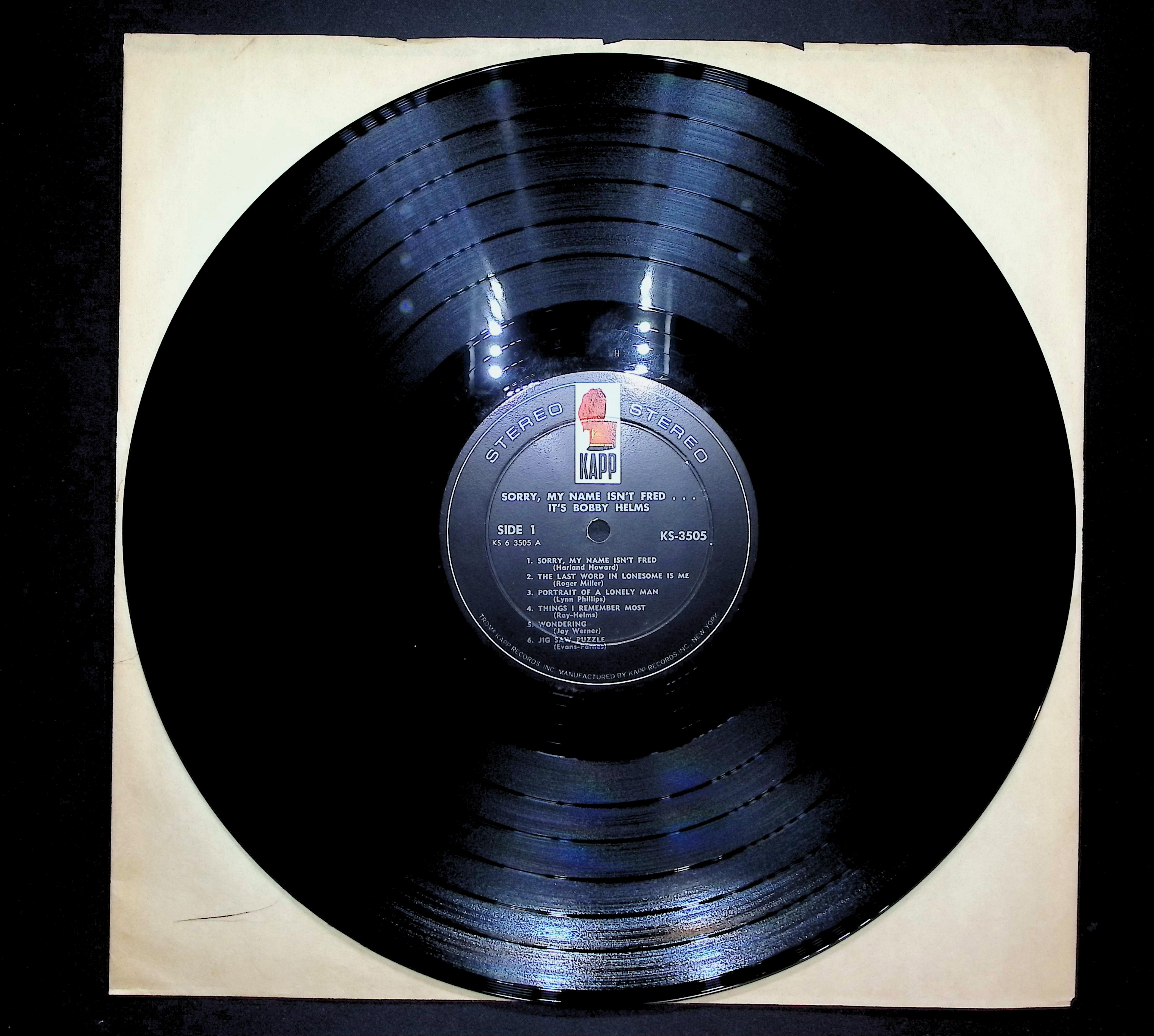 Bobby Helms Sorry My Name Isn't Fred... 1966 LP Folk, World, & Country — image 3