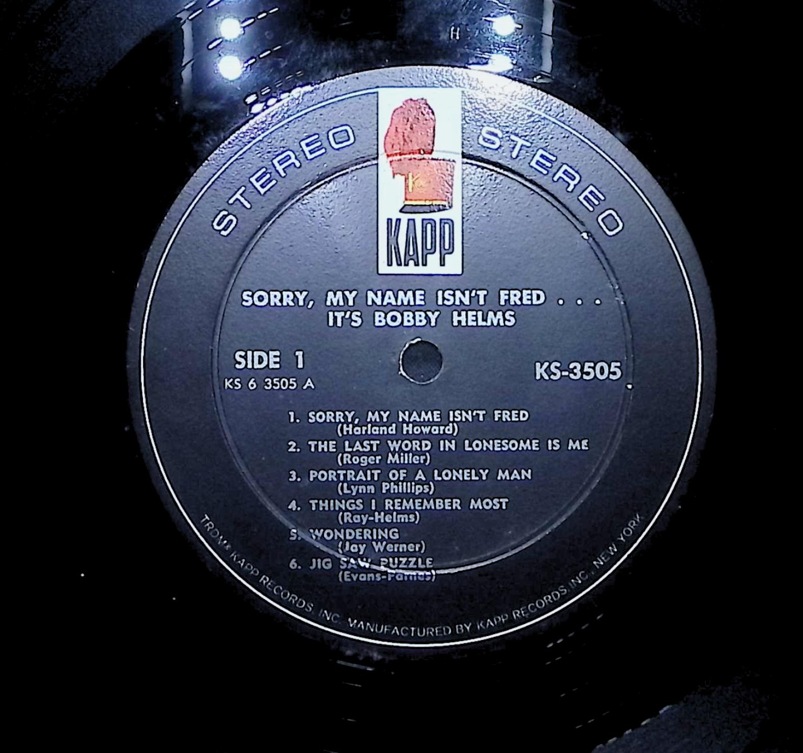 Bobby Helms Sorry My Name Isn't Fred... 1966 LP Folk, World, & Country — image 4