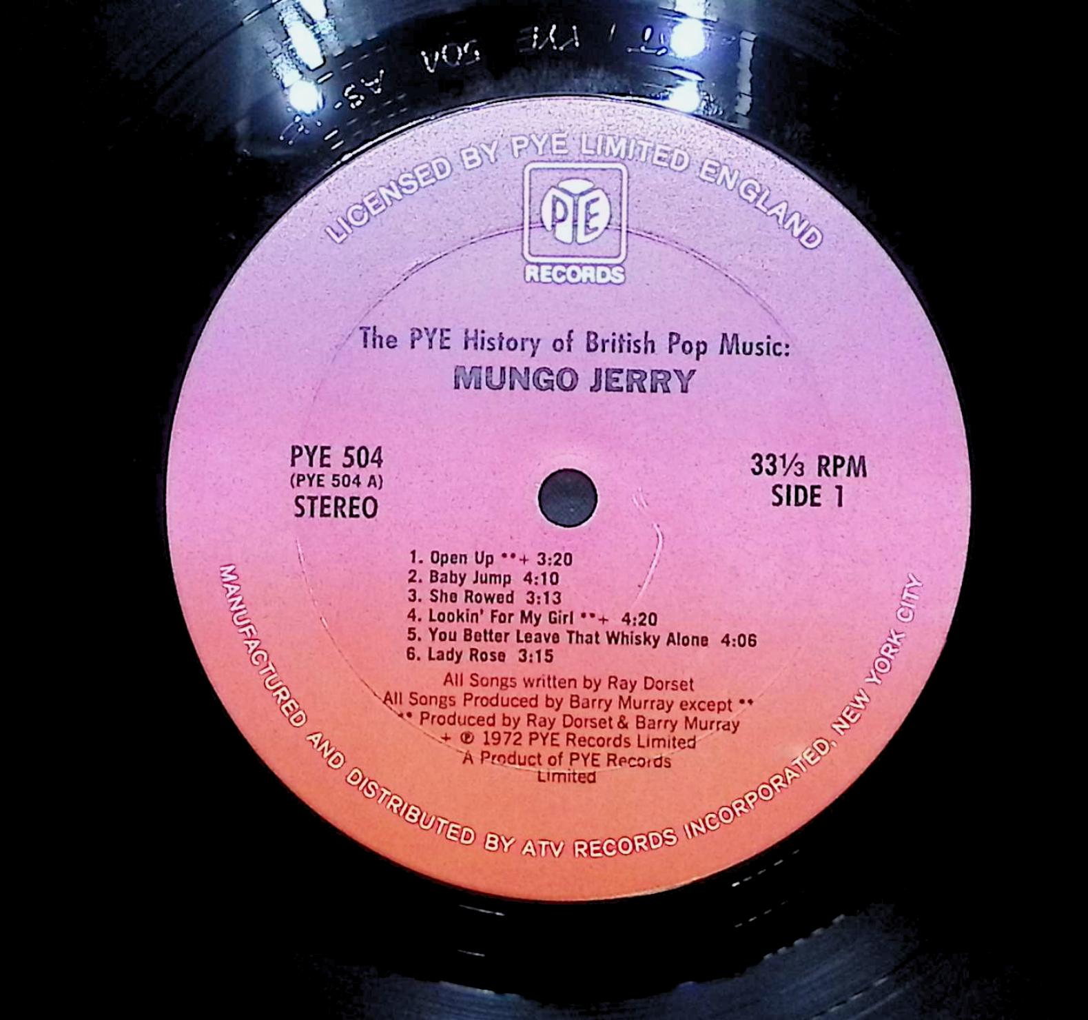 Mungo Jerry 1975 LP Rock Side 1 & 2 — image 4
