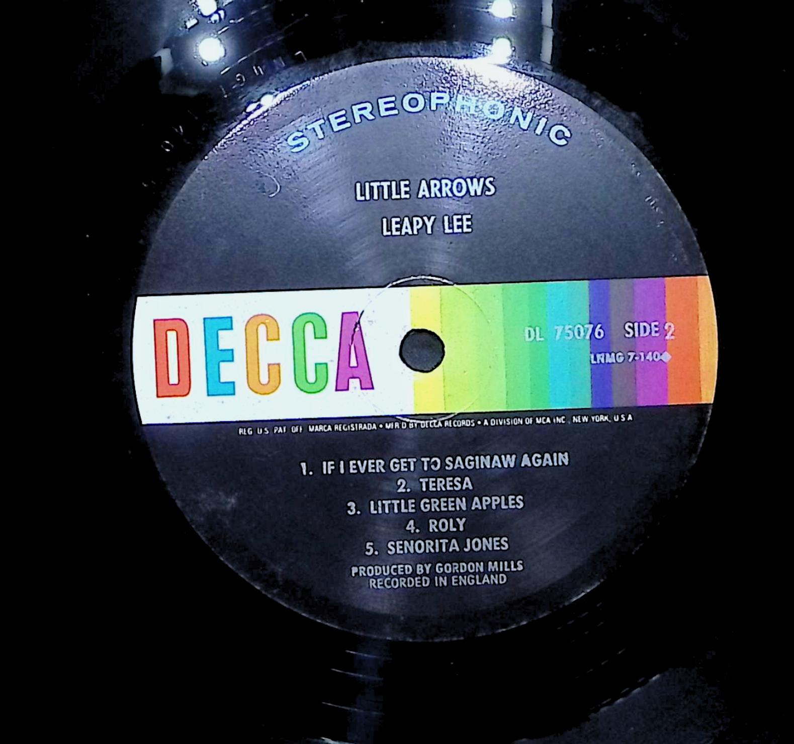 Leapy Lee Little Arrows 1968 LP Pop Side 1 & 2  — image 2