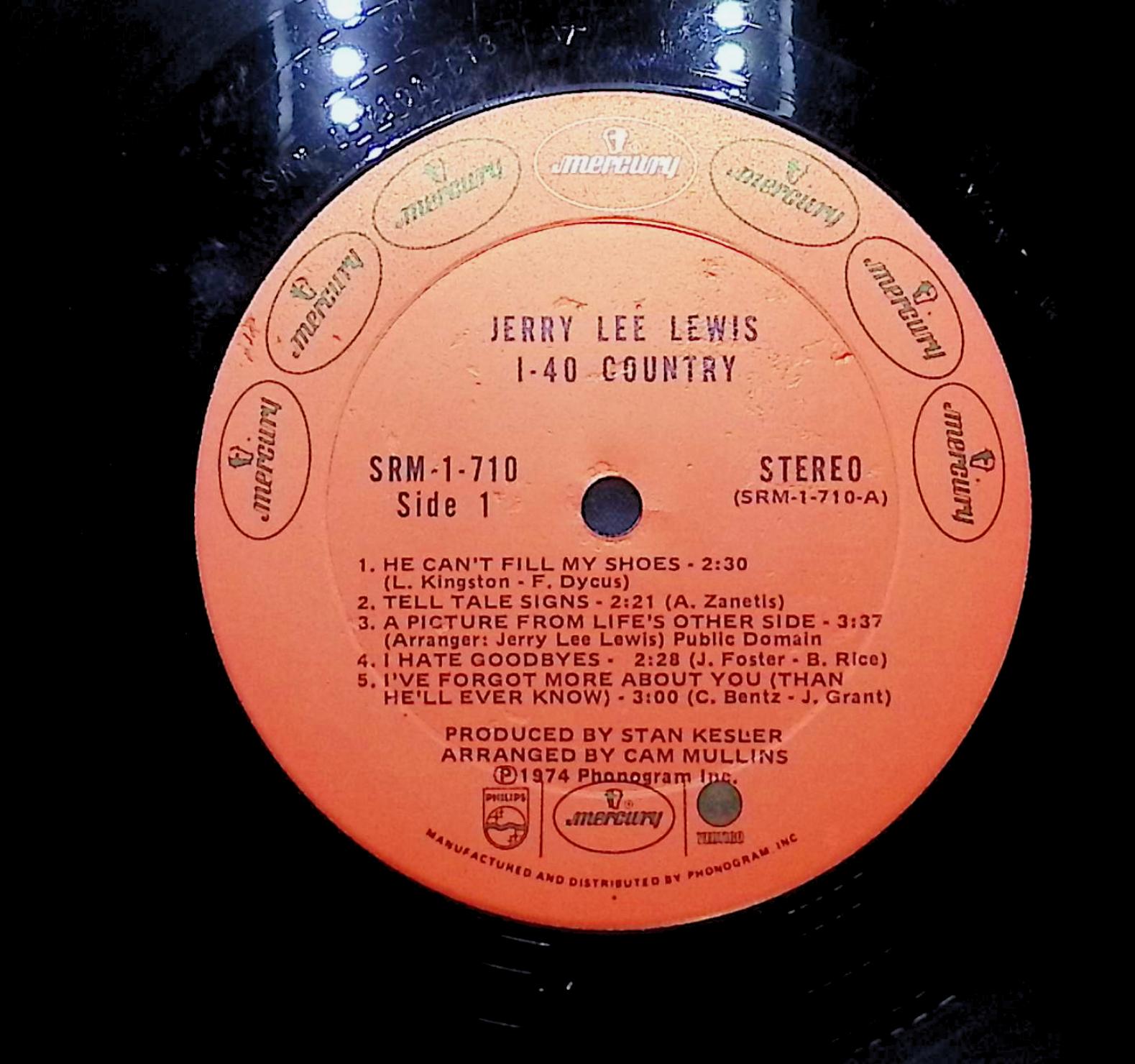 Jerry Lee Lewis I-40 Country 1974 LP Folk, World, & Country  — image 2