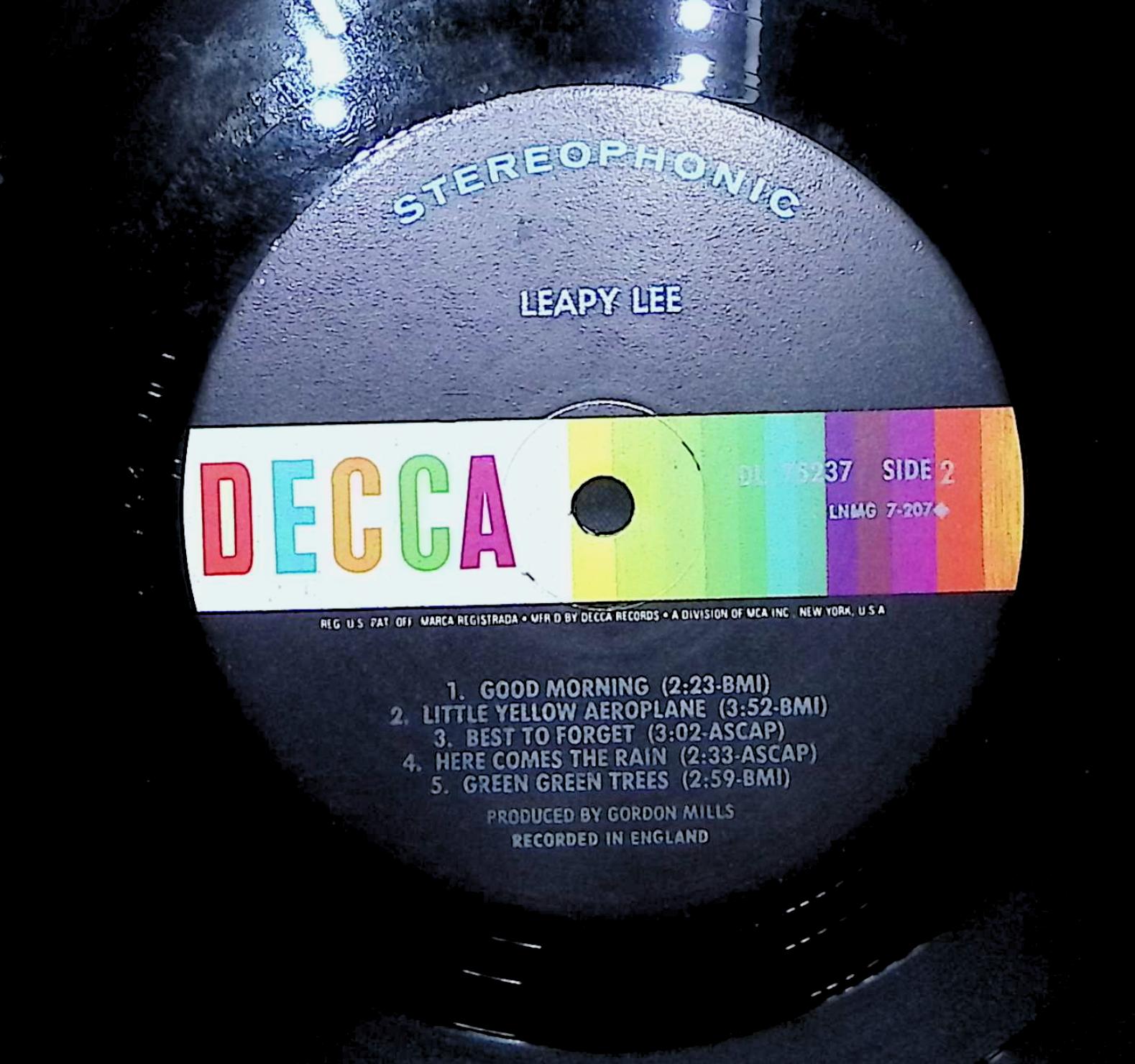 Leapy Lee Leapy Lee 1970 LP Folk, World, & Country Side 1 & 2 — image 2