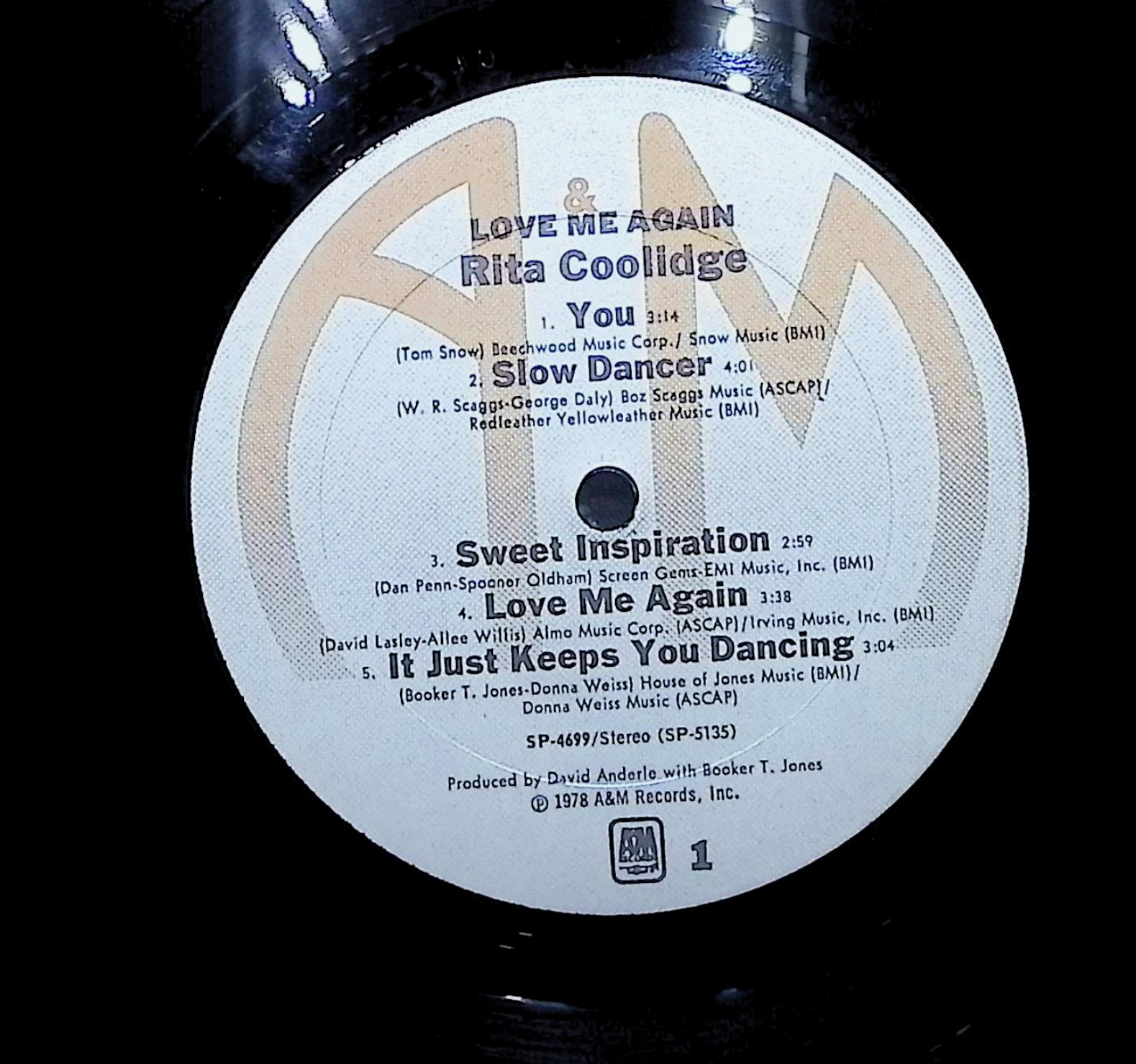 Rita Coolidge Love Me Again 1978 LP Rock Side 1 & 2 — image 2