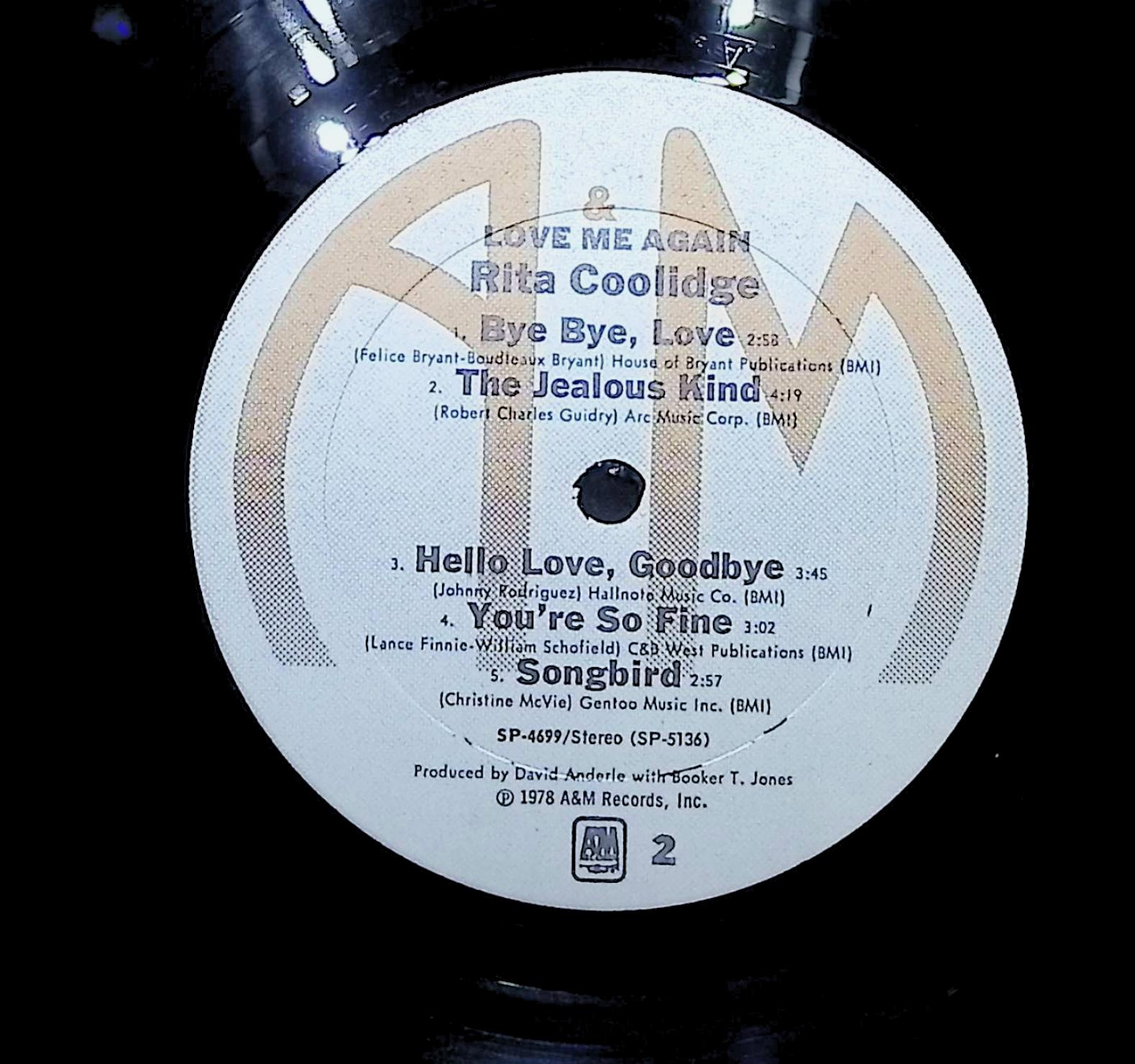 Rita Coolidge Love Me Again 1978 LP Rock Side 1 & 2 — image 4