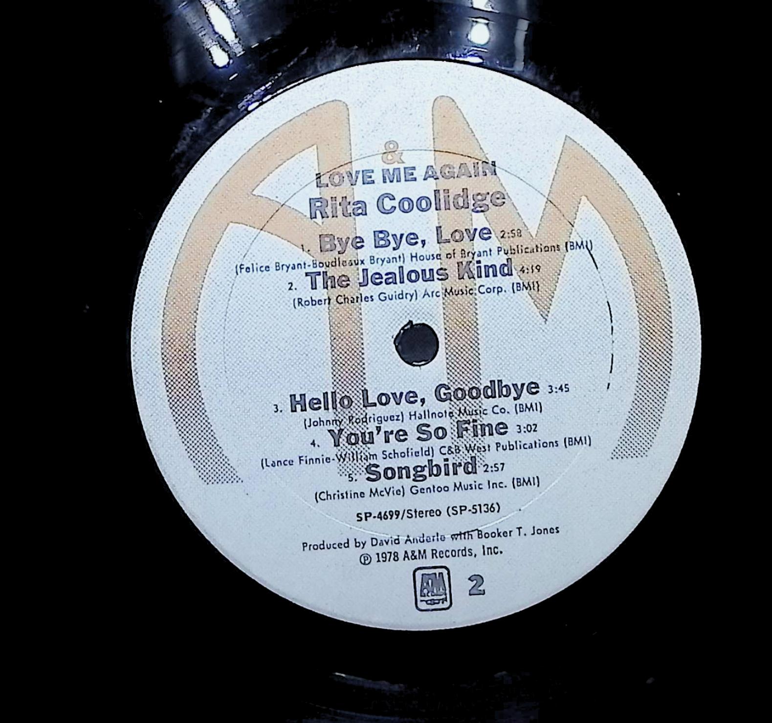 Rita Coolidge Love Me Again 1978 LP Rock Side 1 & 2  — image 2