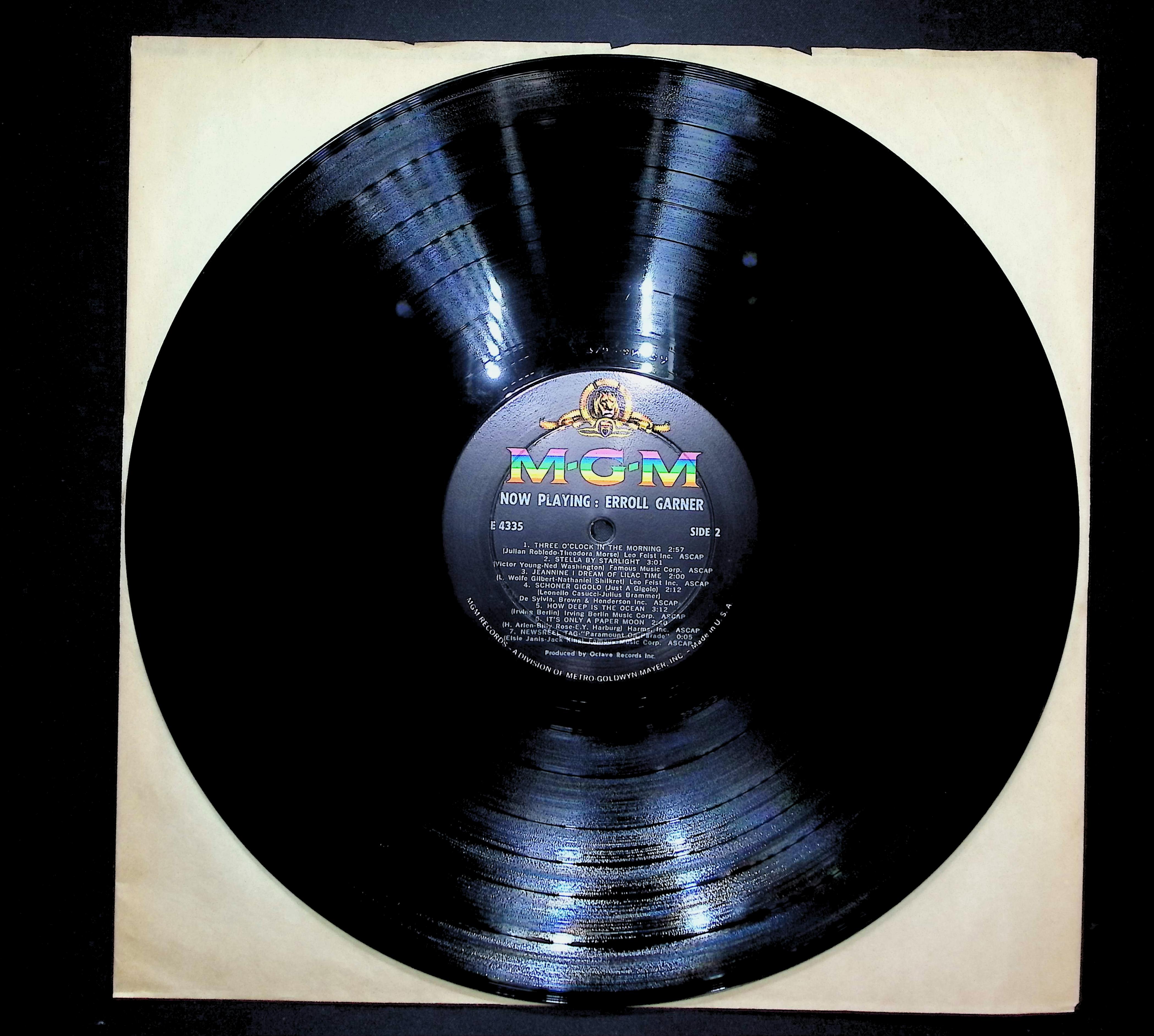 Erroll Garner Now Playing - A Night At The Movies 1965 LP Jazz Side 1 & 2  — image 3