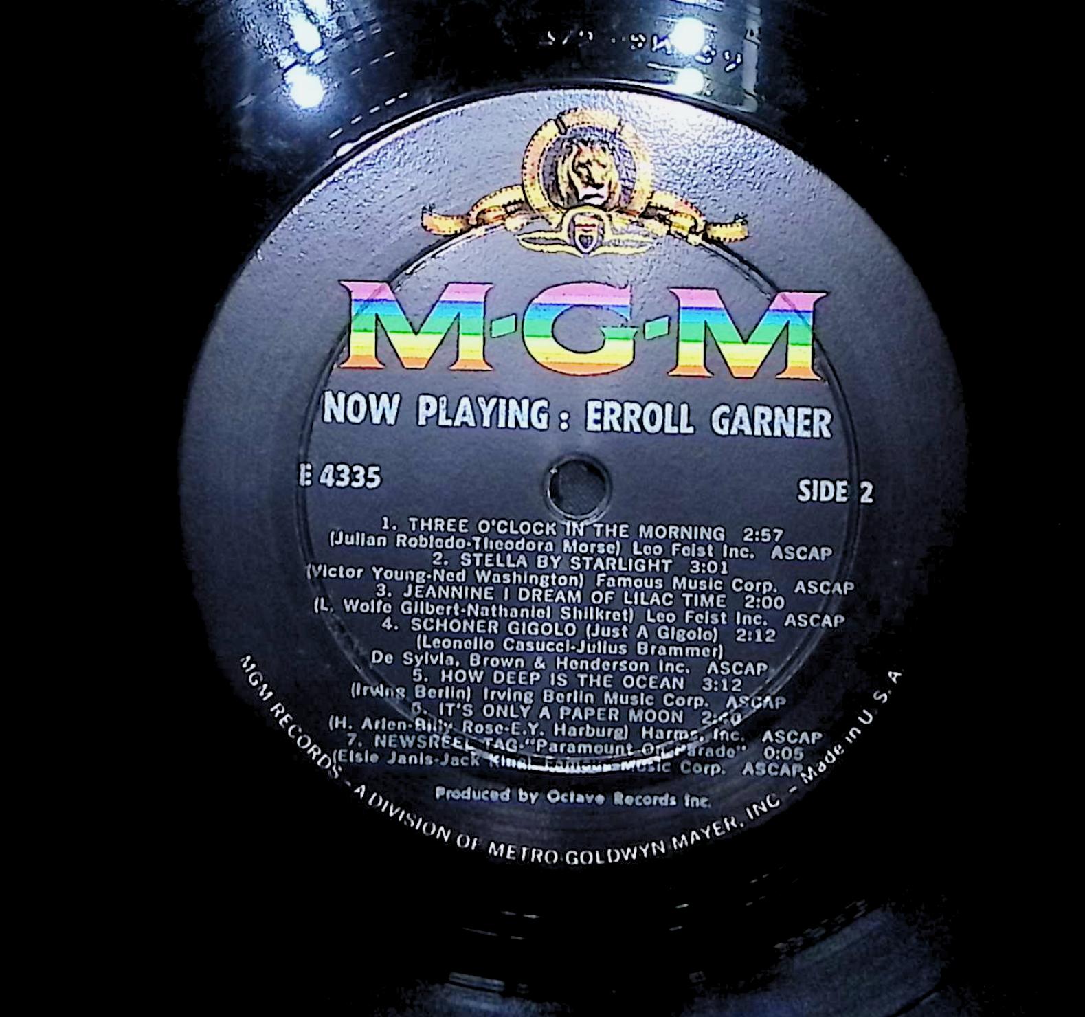 Erroll Garner Now Playing - A Night At The Movies 1965 LP Jazz Side 1 & 2  — image 4