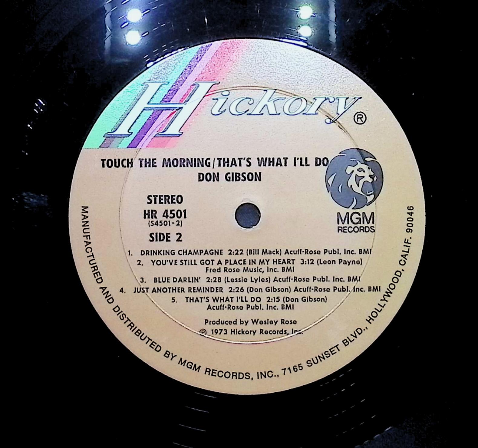 Don Gibson Touch The Morning / That's What I'll Do 1973 LP Folk, World, & Country — image 2