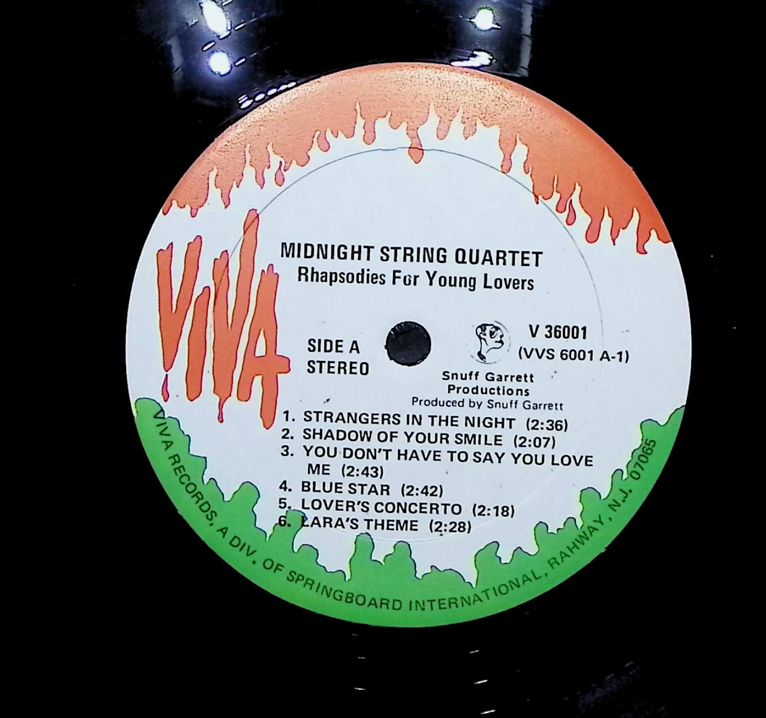 Midnight String Quartet Rhapsodies For Young Lovers 1966 LP Rock Side A & B — image 2