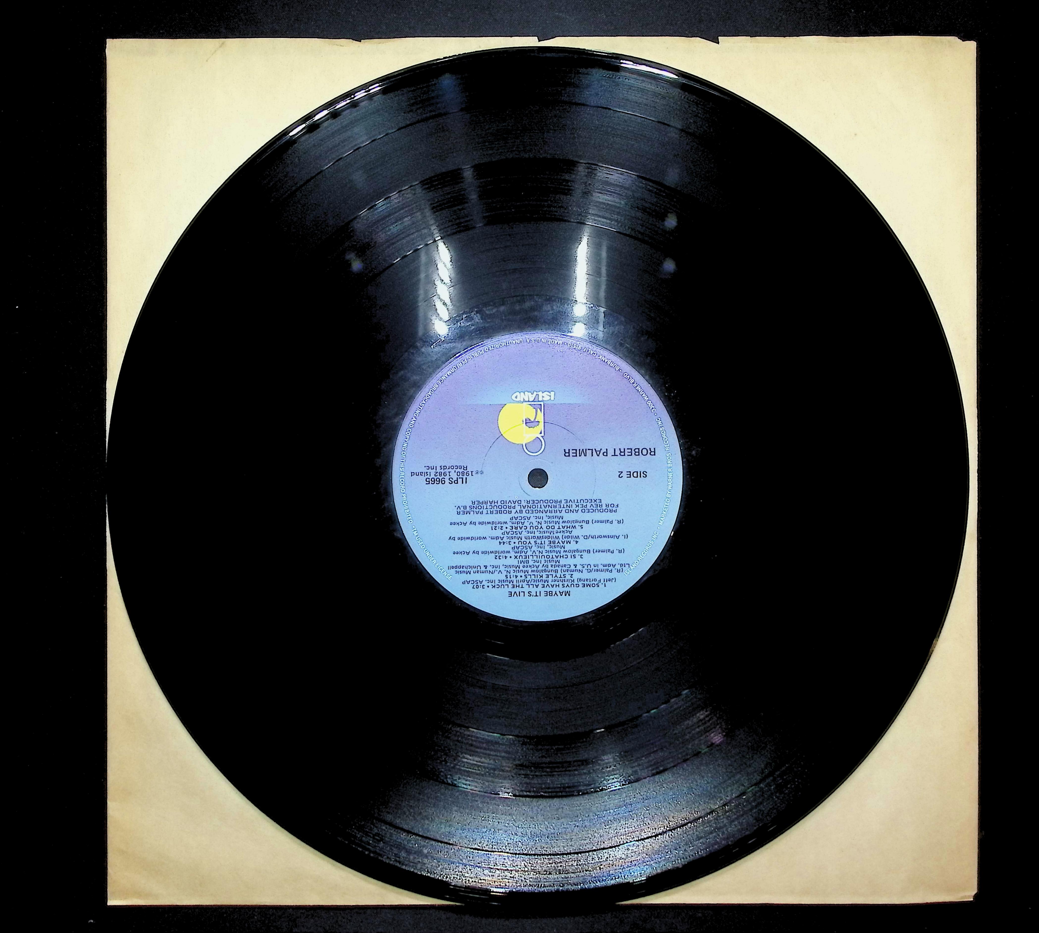 Robert Palmer Maybe It's Live 1982 LP Rock Side 1 & Side 2