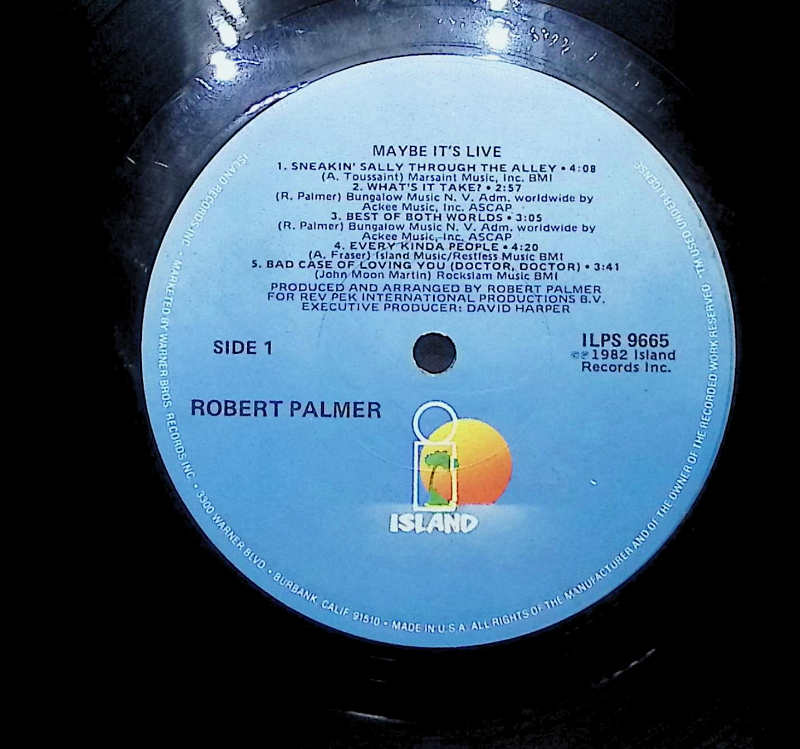 Robert Palmer Maybe It's Live 1982 LP Rock Side 1 & Side 2 — image 4