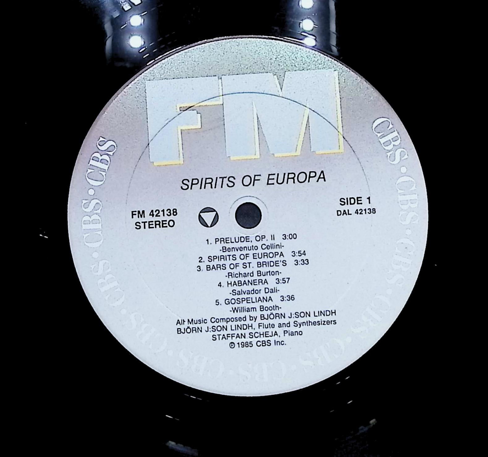 Björn J:son Lindh Spirits Of Europa 1986 LP Electronic Side 1 & 2  — image 2