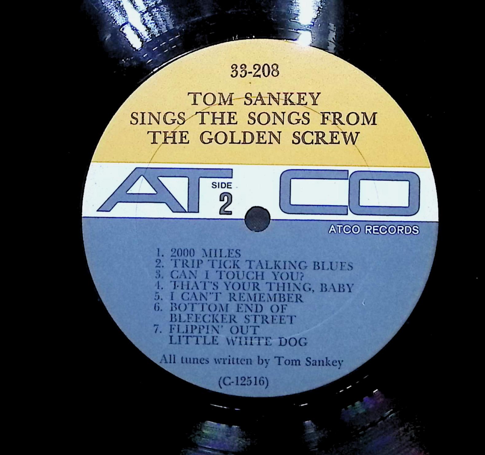 Tom Sankey Sings The Songs From The Golden Screw 1967 LP Rock Side 1 & 2 — image 4