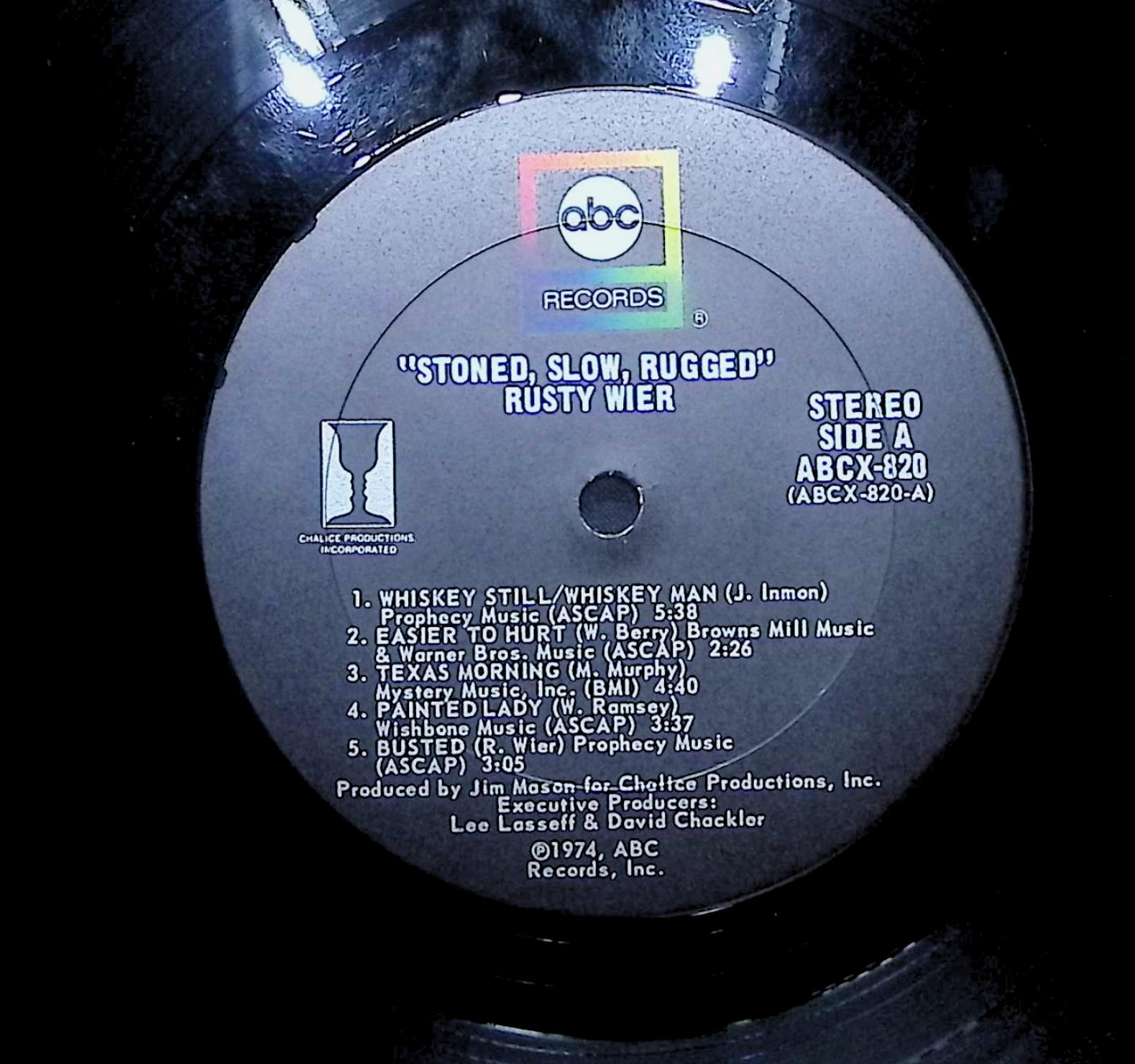 Rusty Wier Stoned, Slow, Rugged 1974 LP Rock  — image 2
