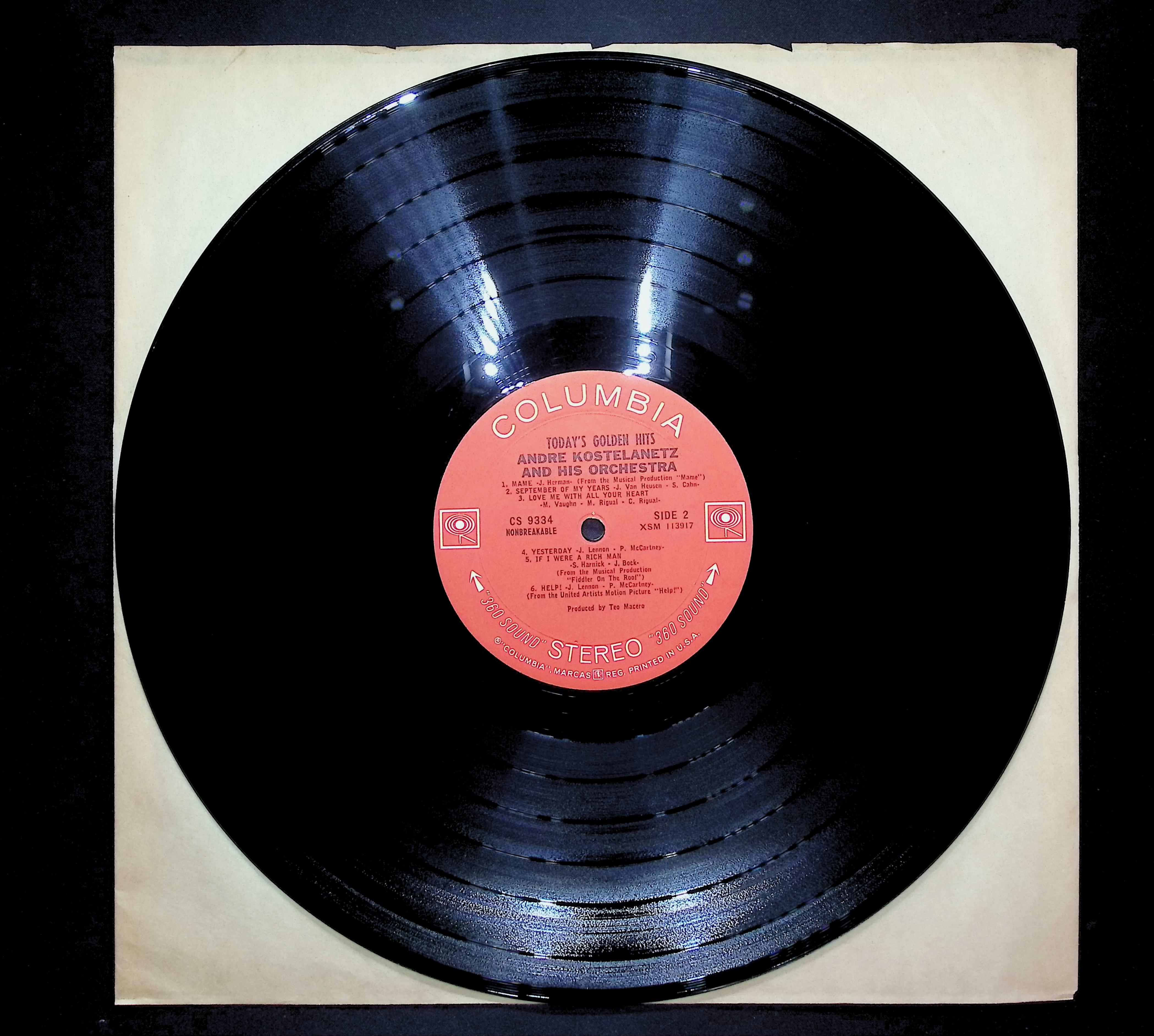 André Kostelanetz And His Orchestra Today's Golden Hits 1966 LP Pop