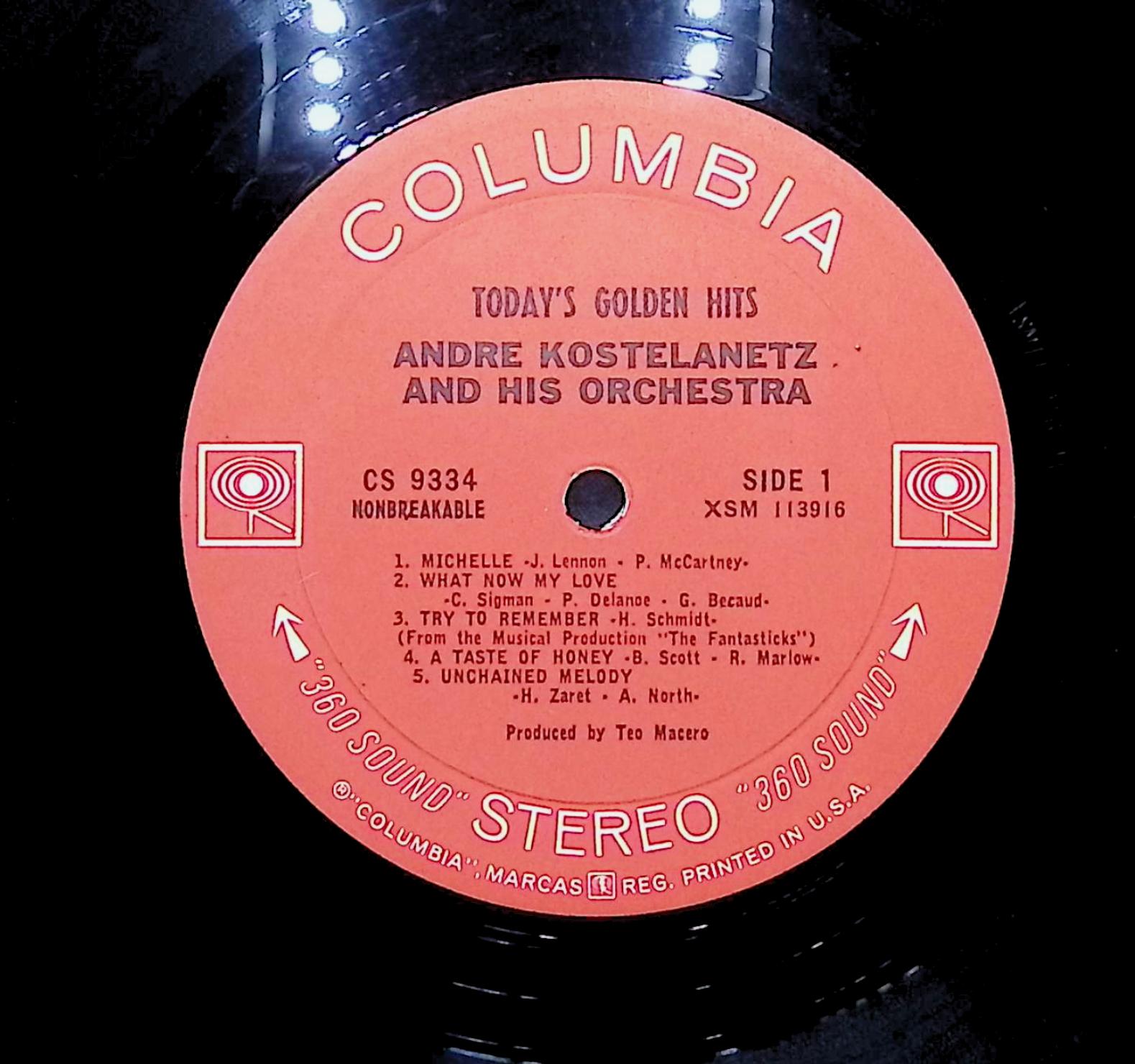 André Kostelanetz And His Orchestra Today's Golden Hits 1966 LP Pop — image 4