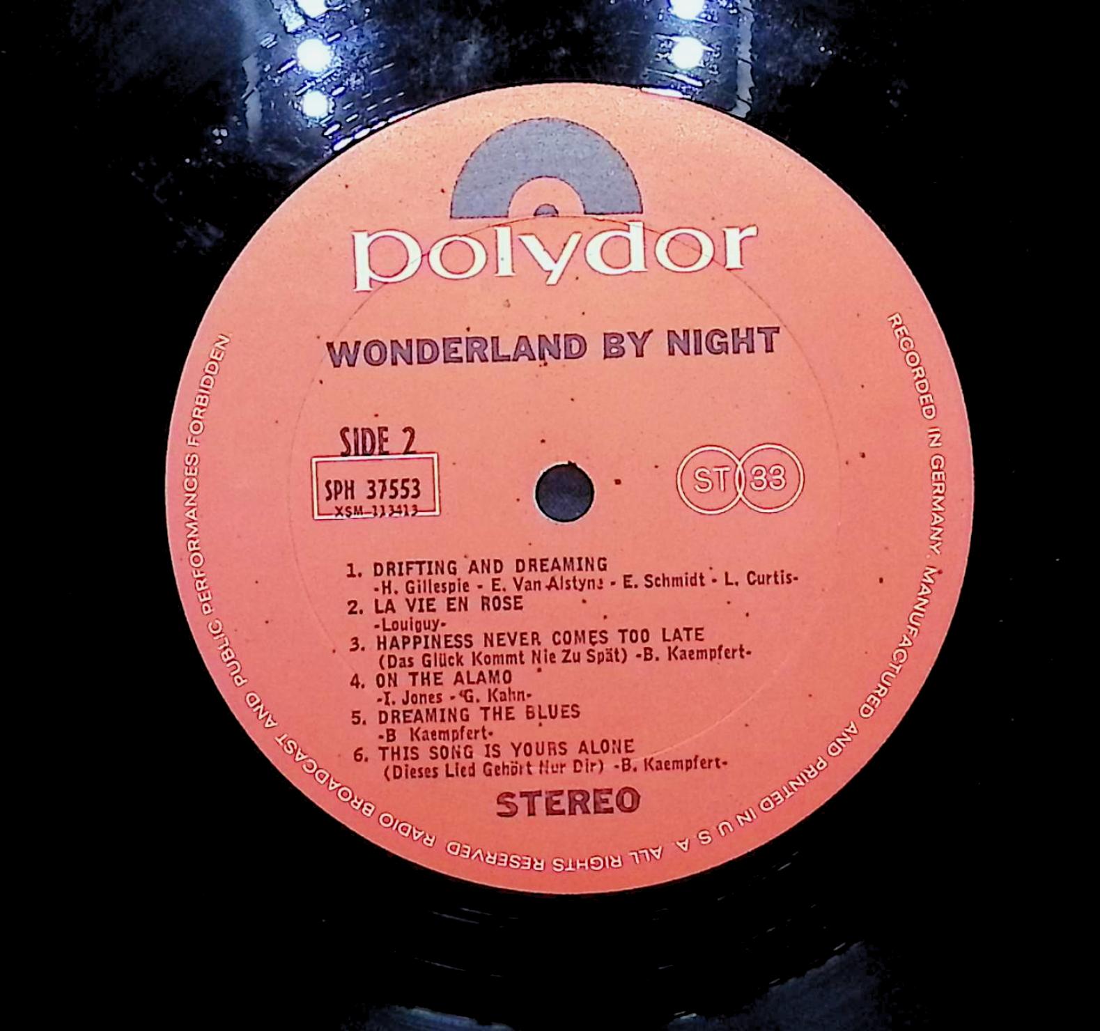 Bert Kaempfert & His Orchestra Wonderland By Night LP Jazz Side 1 & 2 LP — image 2