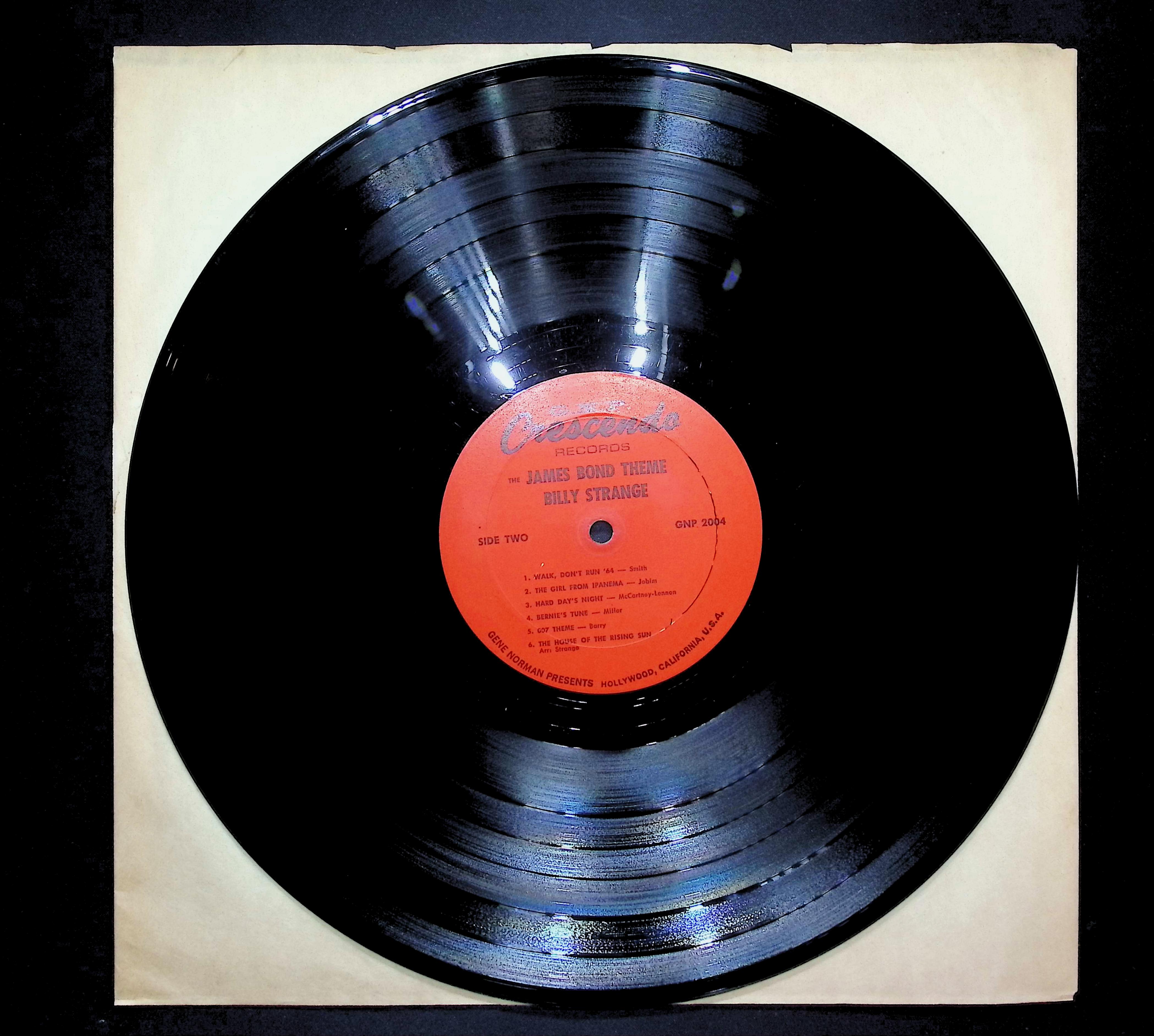 Billy Strange The James Bond Theme 1964 LP Rock Side One & Side Two