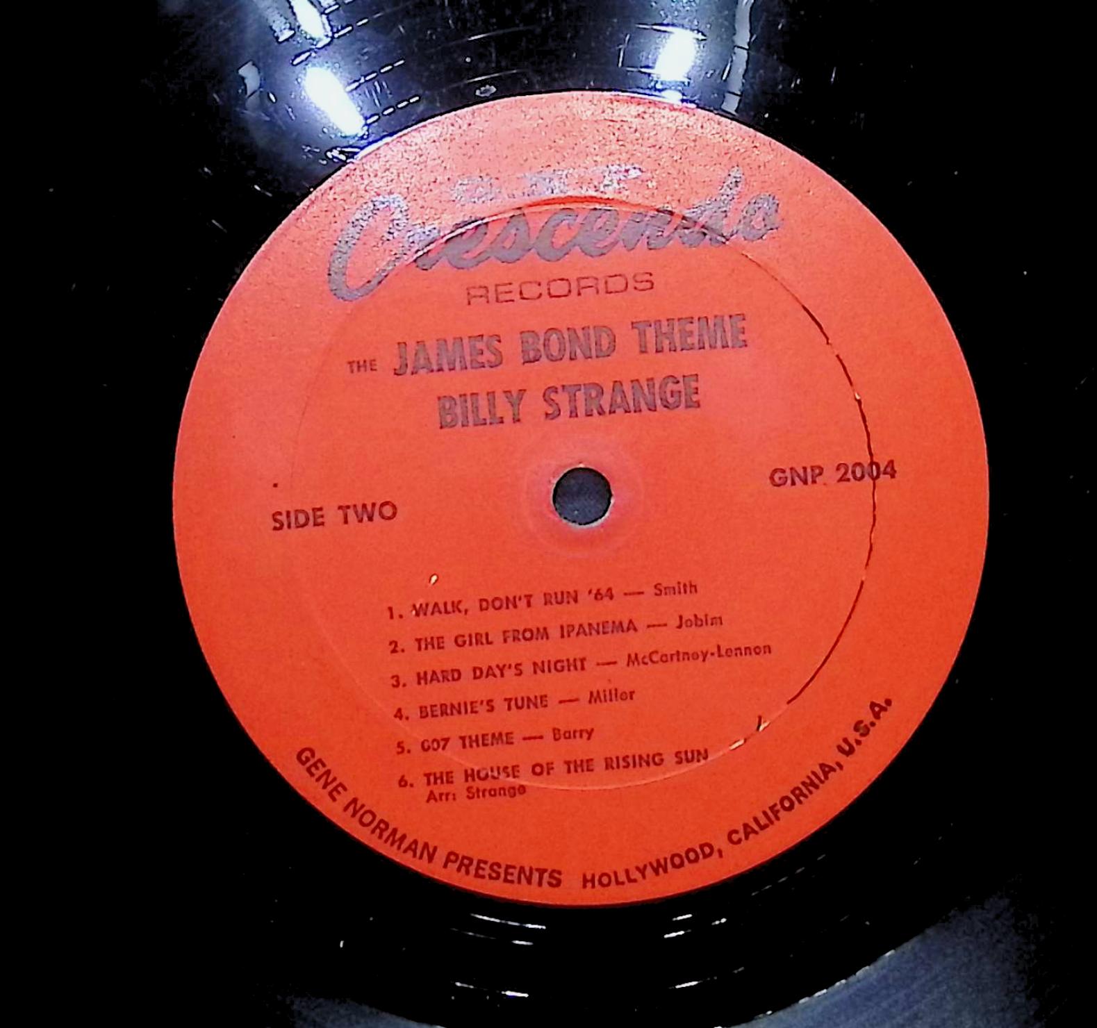 Billy Strange The James Bond Theme 1964 LP Rock Side One & Side Two — image 2