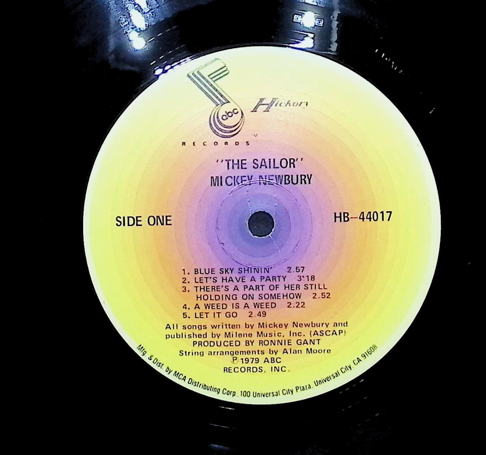 Mickey Newbury The Sailor 1979 LP Folk, World, & Country Side One & Two — image 2