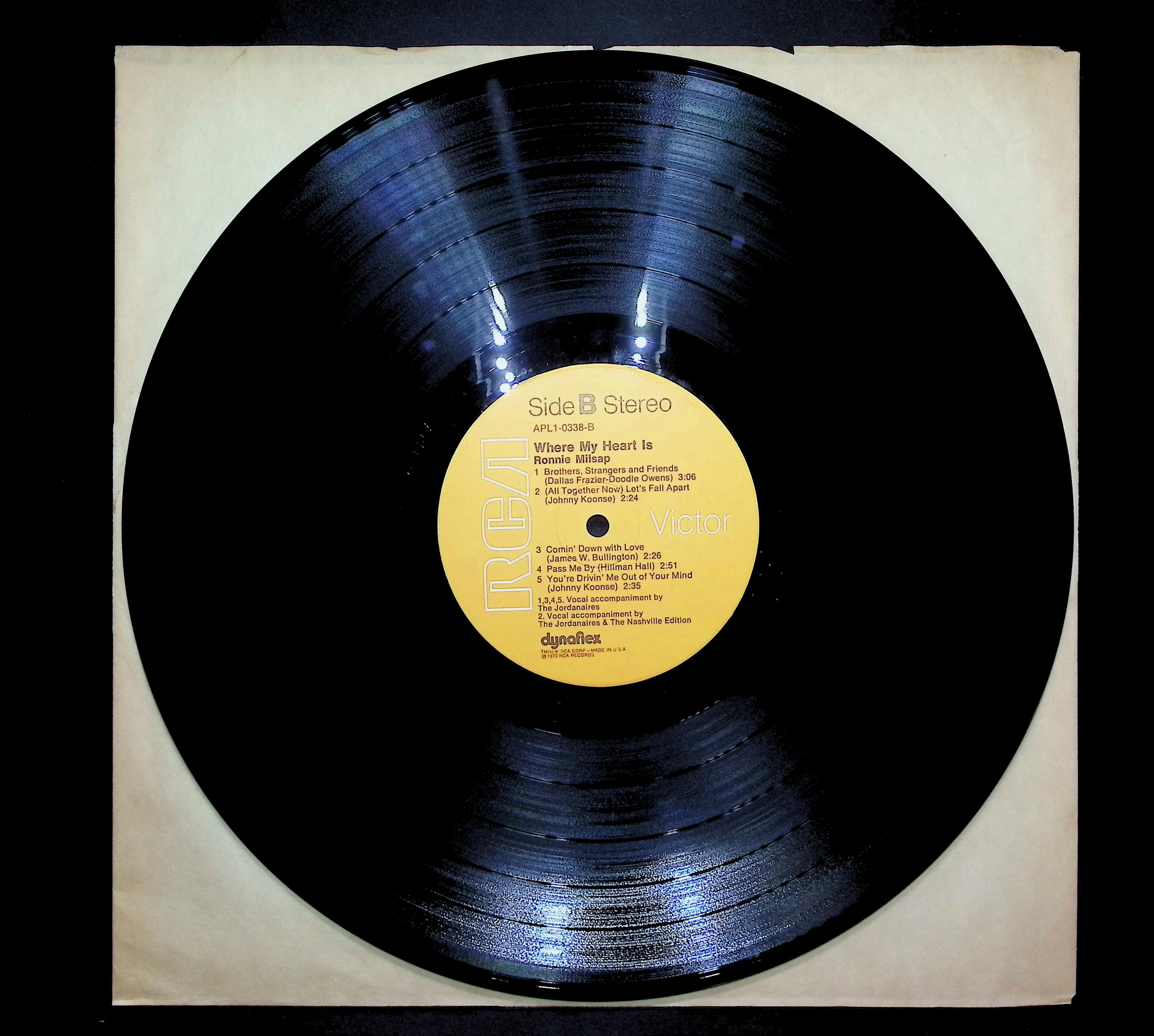 Ronnie Milsap Where My Heart Is 1973 LP Folk, World, & Country Side A & B