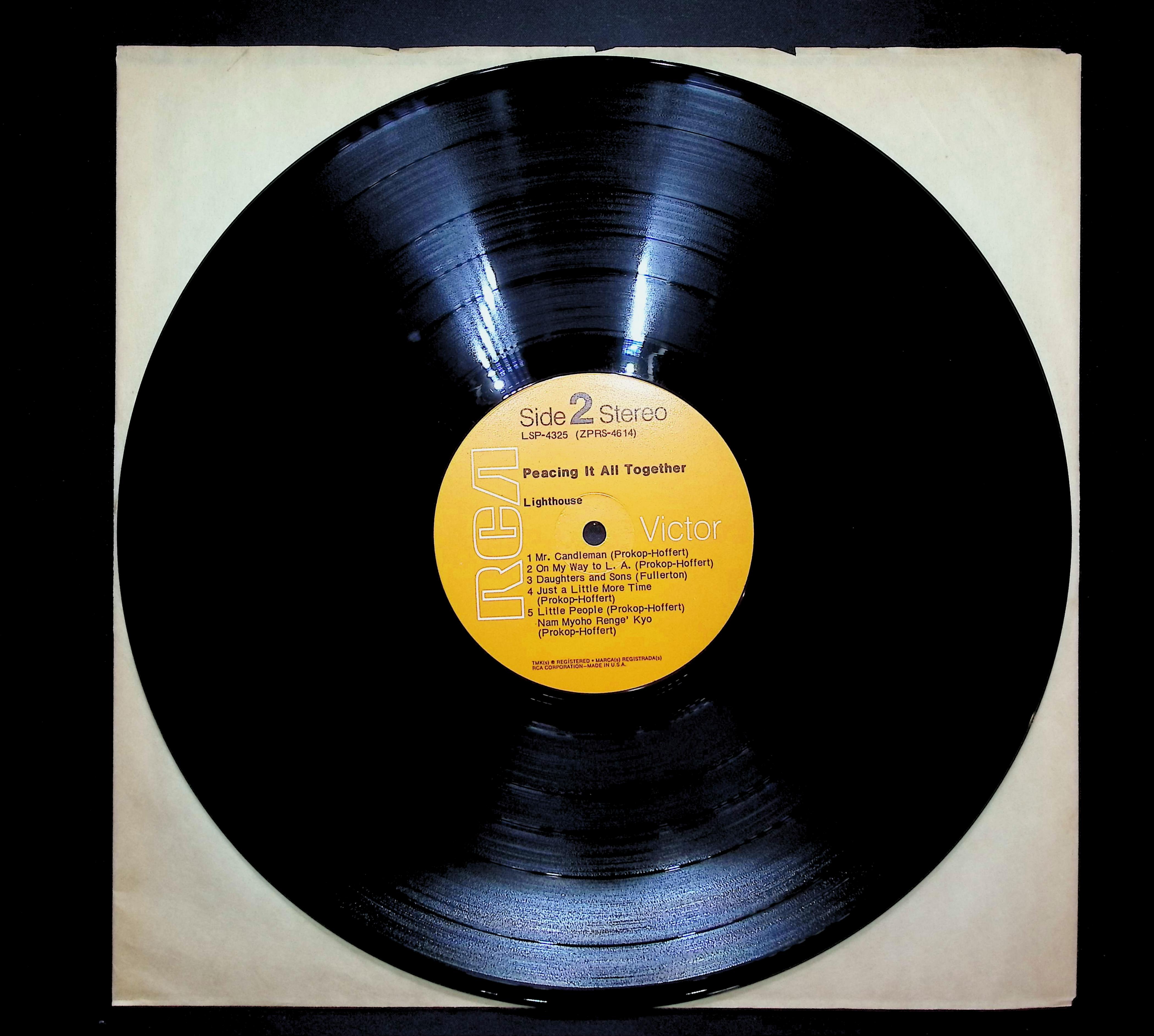 Lighthouse Peacing It All Together 1970 LP Rock Sides 1 & 2