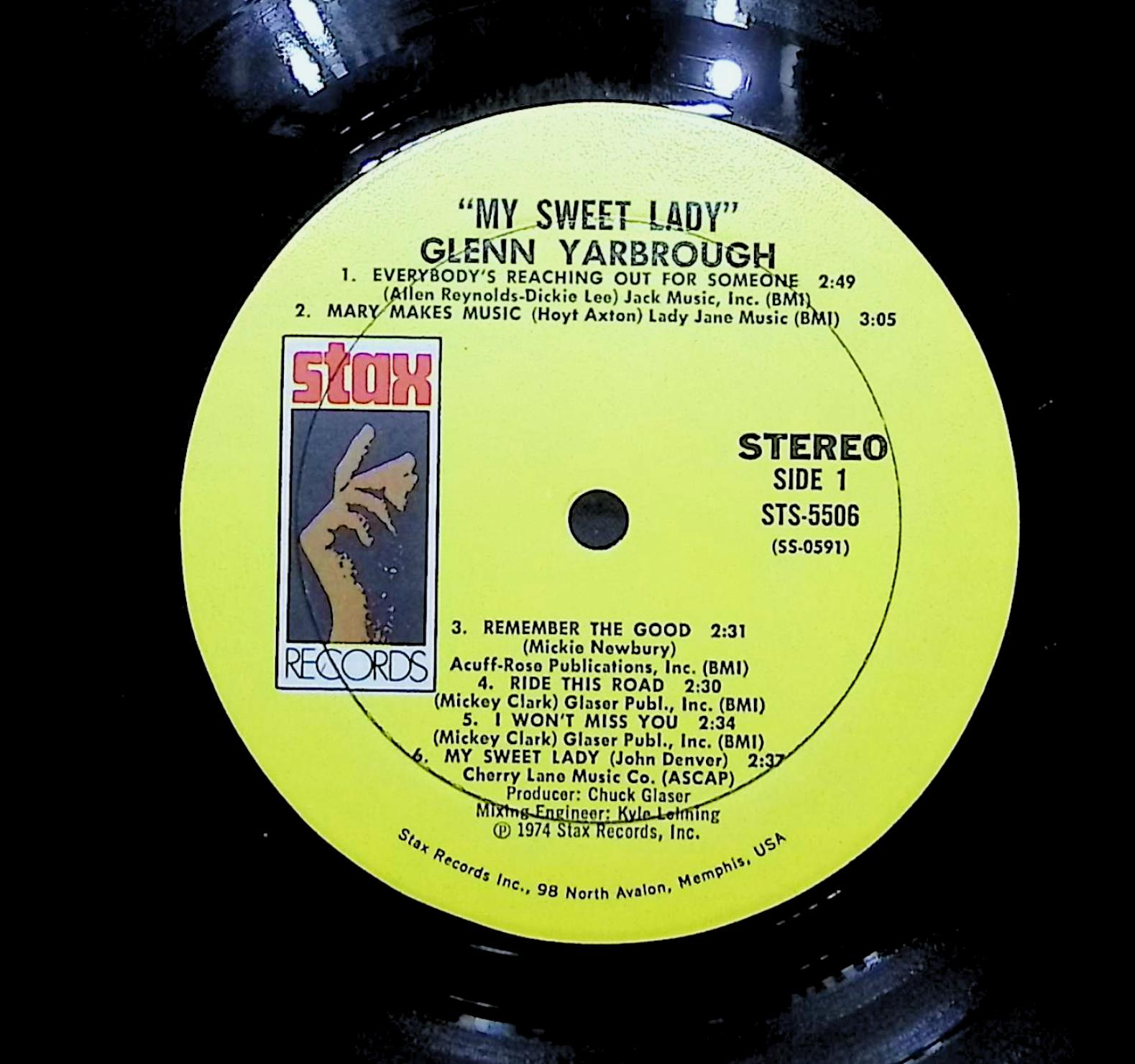 Glenn Yarbrough My Sweet Lady 1974 LP Folk, World, & Country Side 1 & 2  — image 2