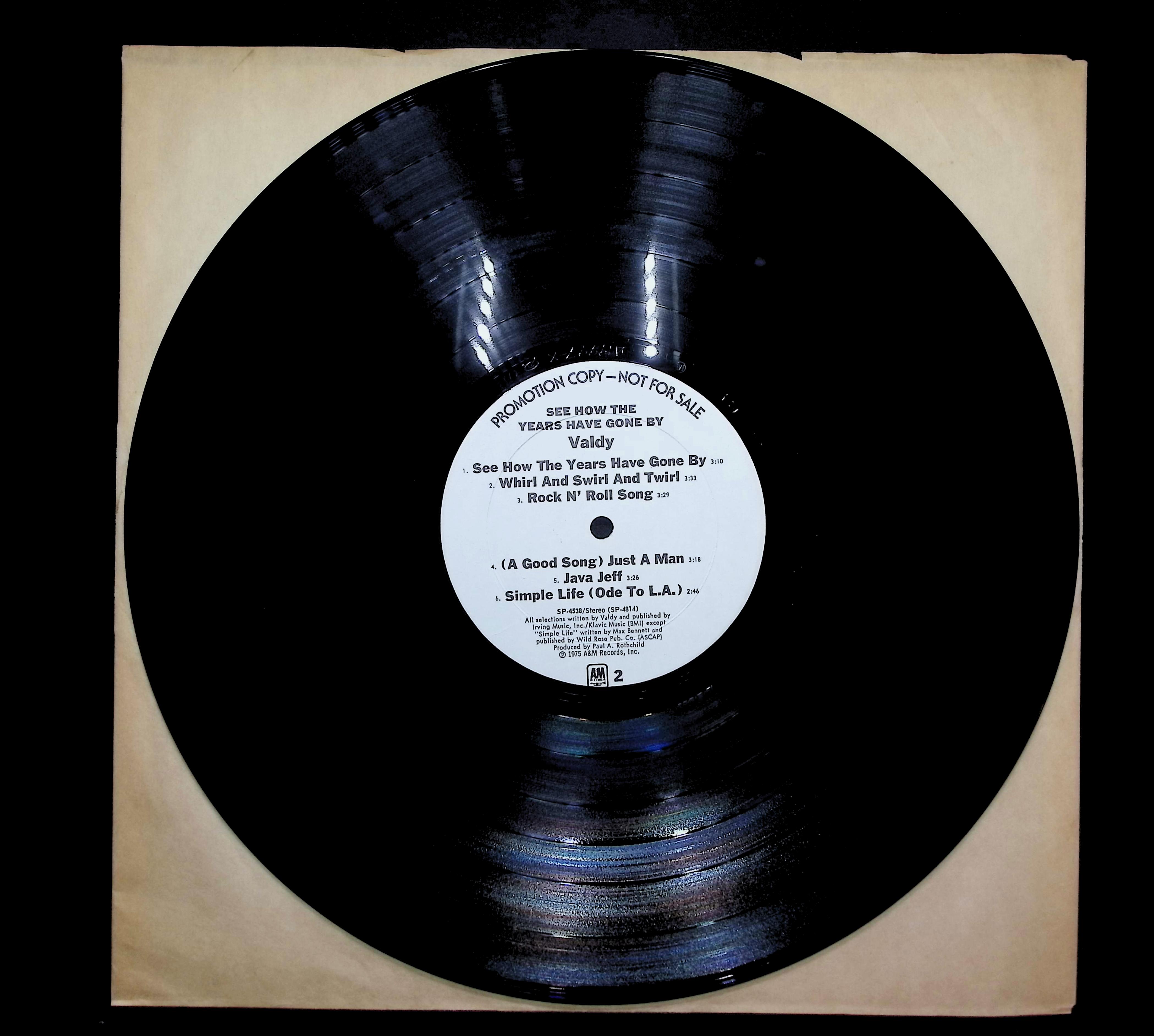 Valdy See How The Years Have Gone By 1975 LP Rock Side 1 & 2