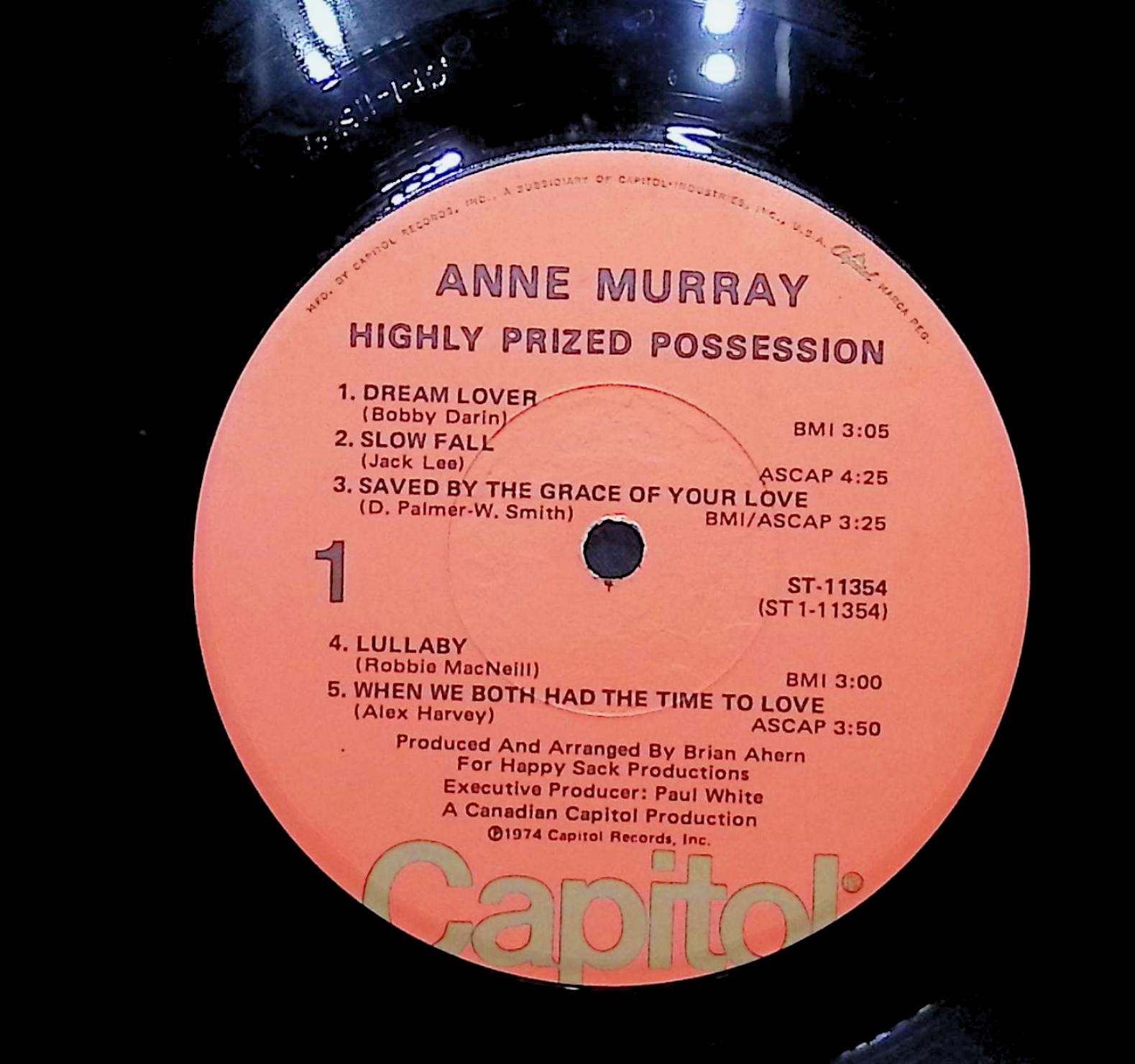 Anne Murray Highly Prized Possession 1974 LP Pop Side 1 & 2  — image 2