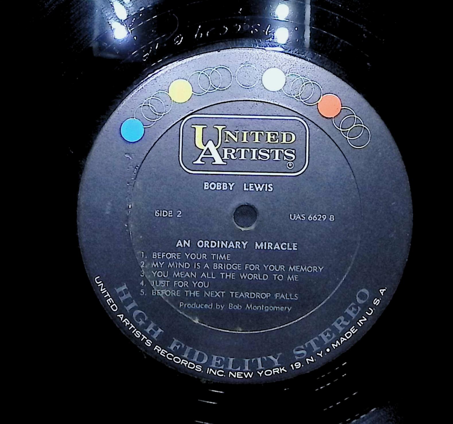 Bobby Lewis -An Ordinary Miracle 1968 LP Folk, World, & Country — image 2