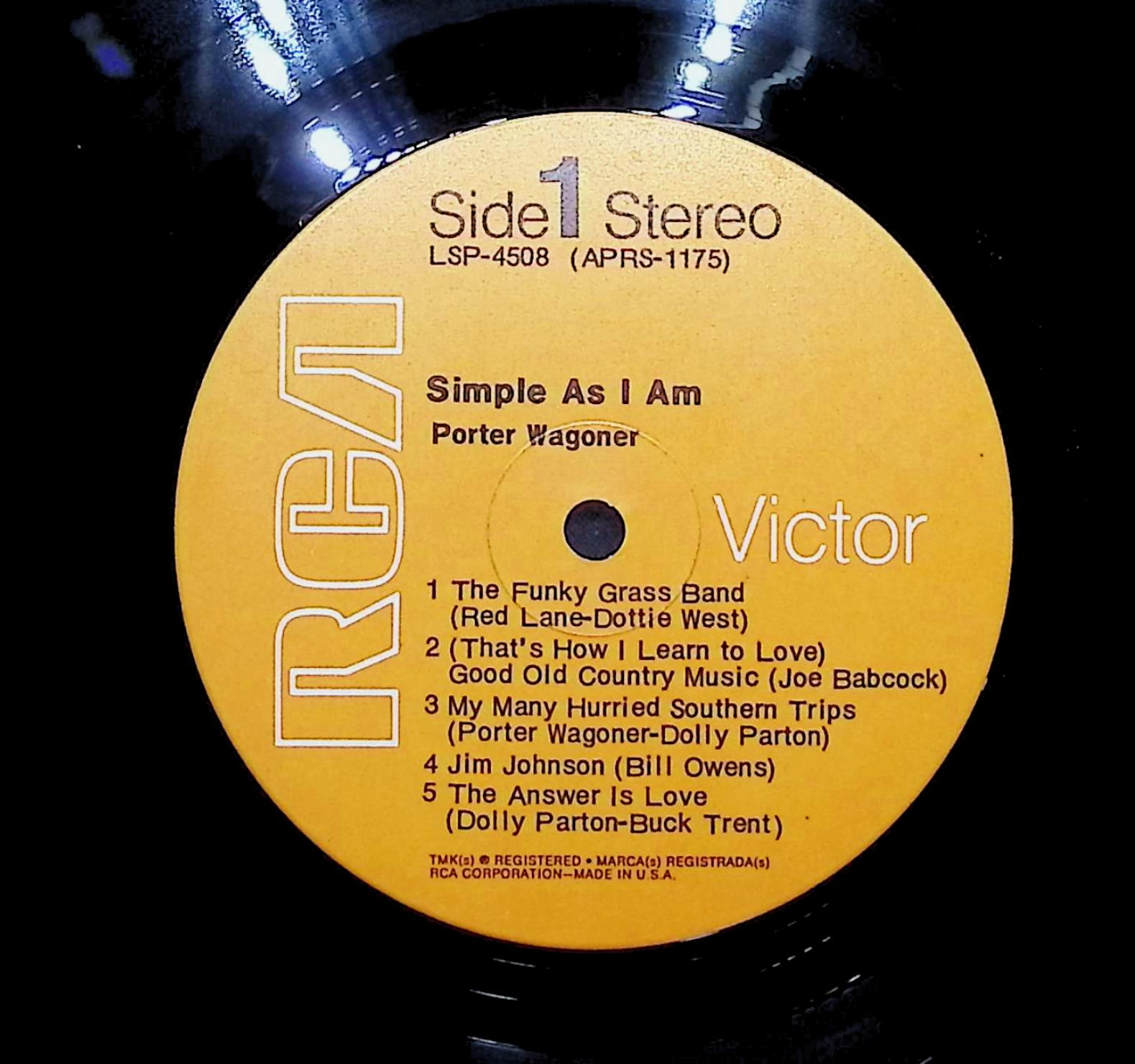 Porter Wagoner Simple As I Am 1971 LP Folk, World, & Country  — image 2