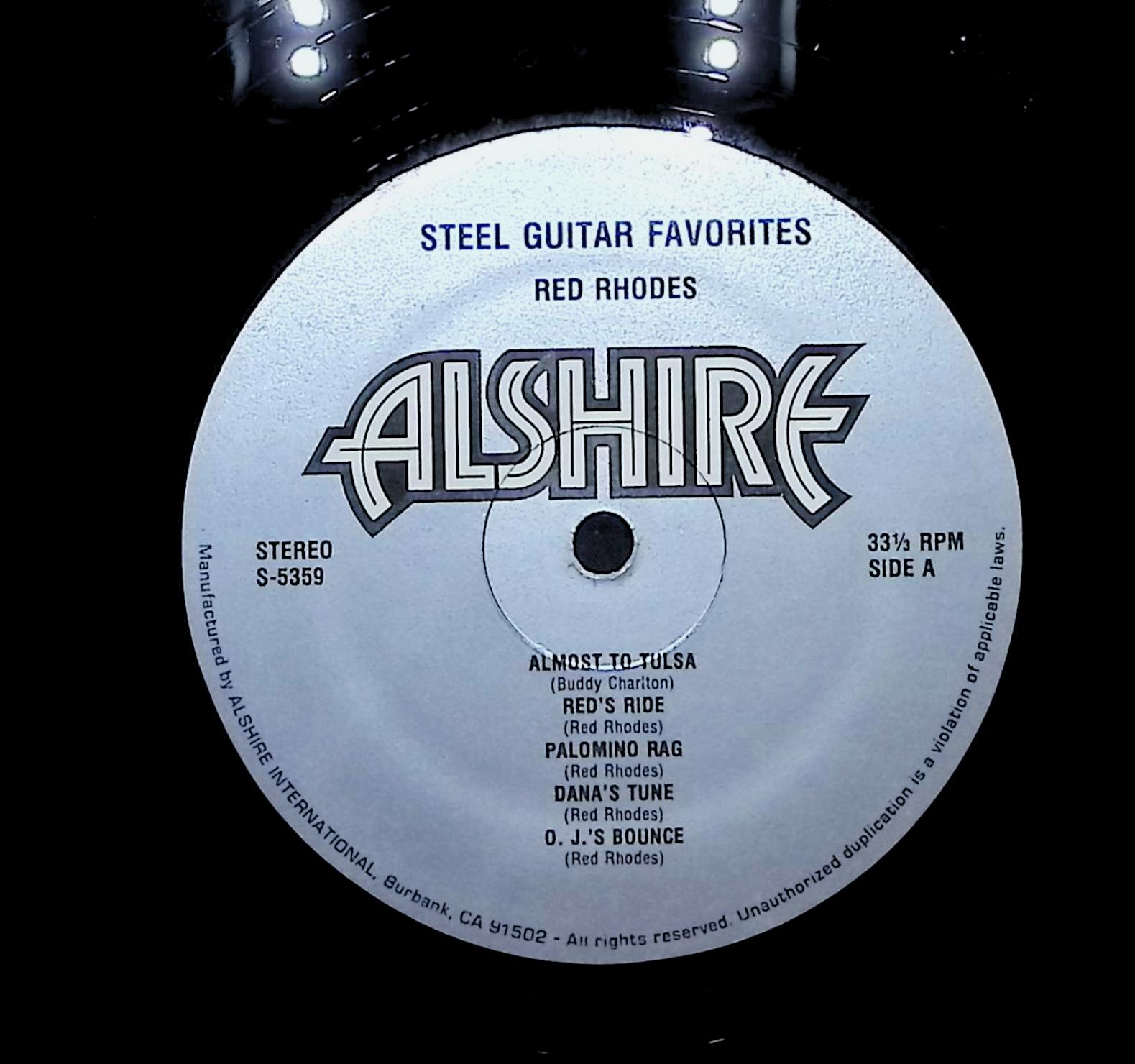 Red Rhodes Steel Guitar Favorites 1979 LP Folk, World, & Country — image 2