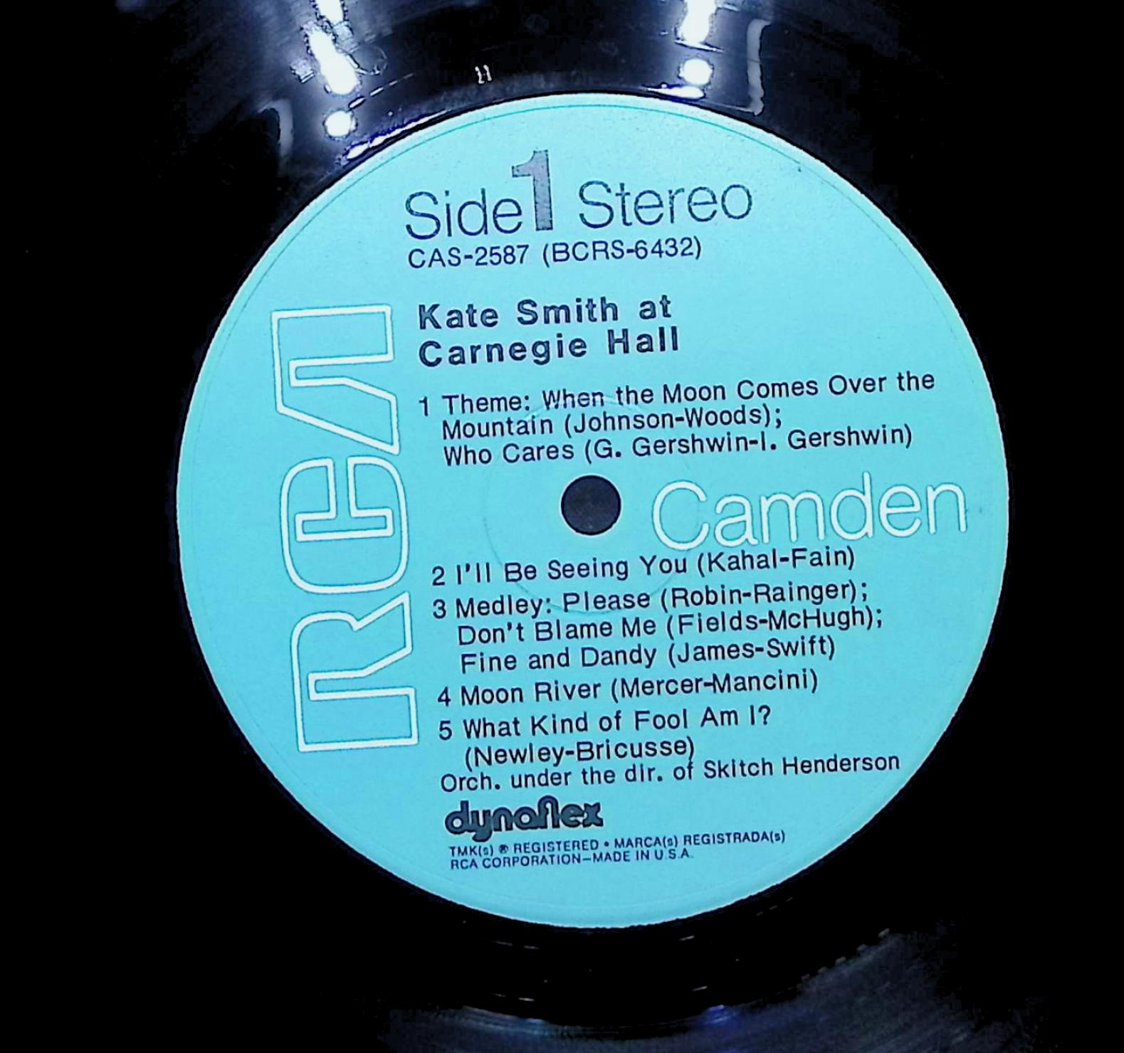 Kate Smith At Carnegie Hall 1973 LP Jazz Side 1 & 2  — image 2