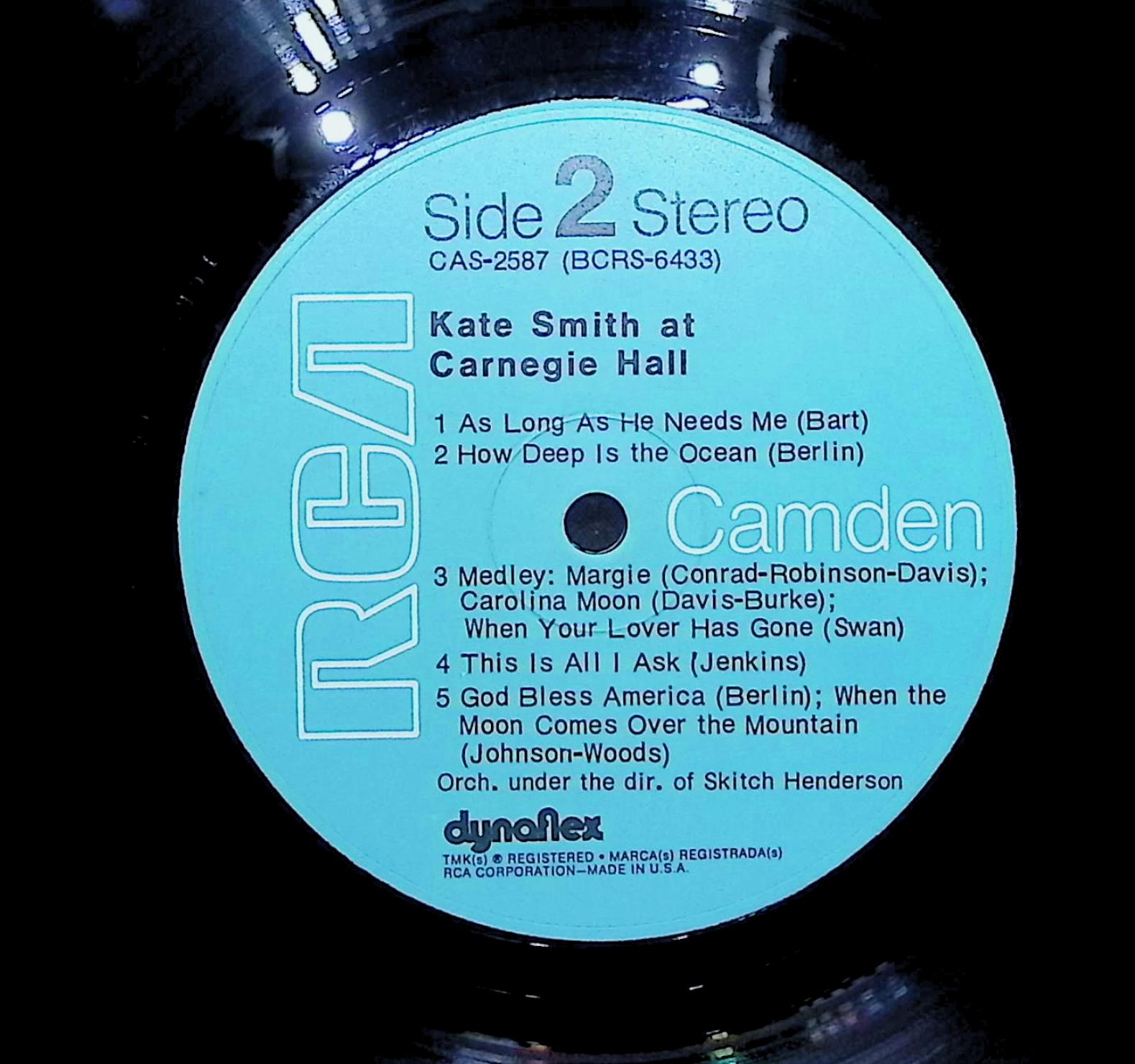 Kate Smith At Carnegie Hall 1973 LP Jazz Side 1 & 2  — image 4