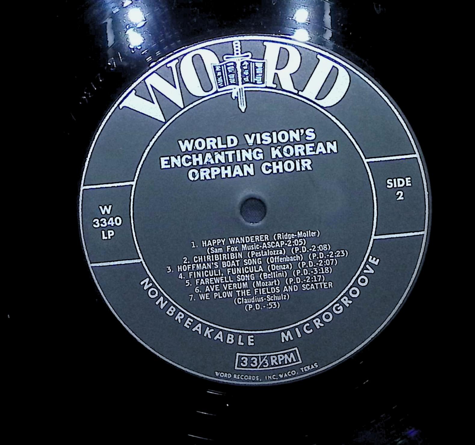 The Korean Orphan Choir World Vision's Enchanting Korean Orphan Choir 1965 LP — image 2