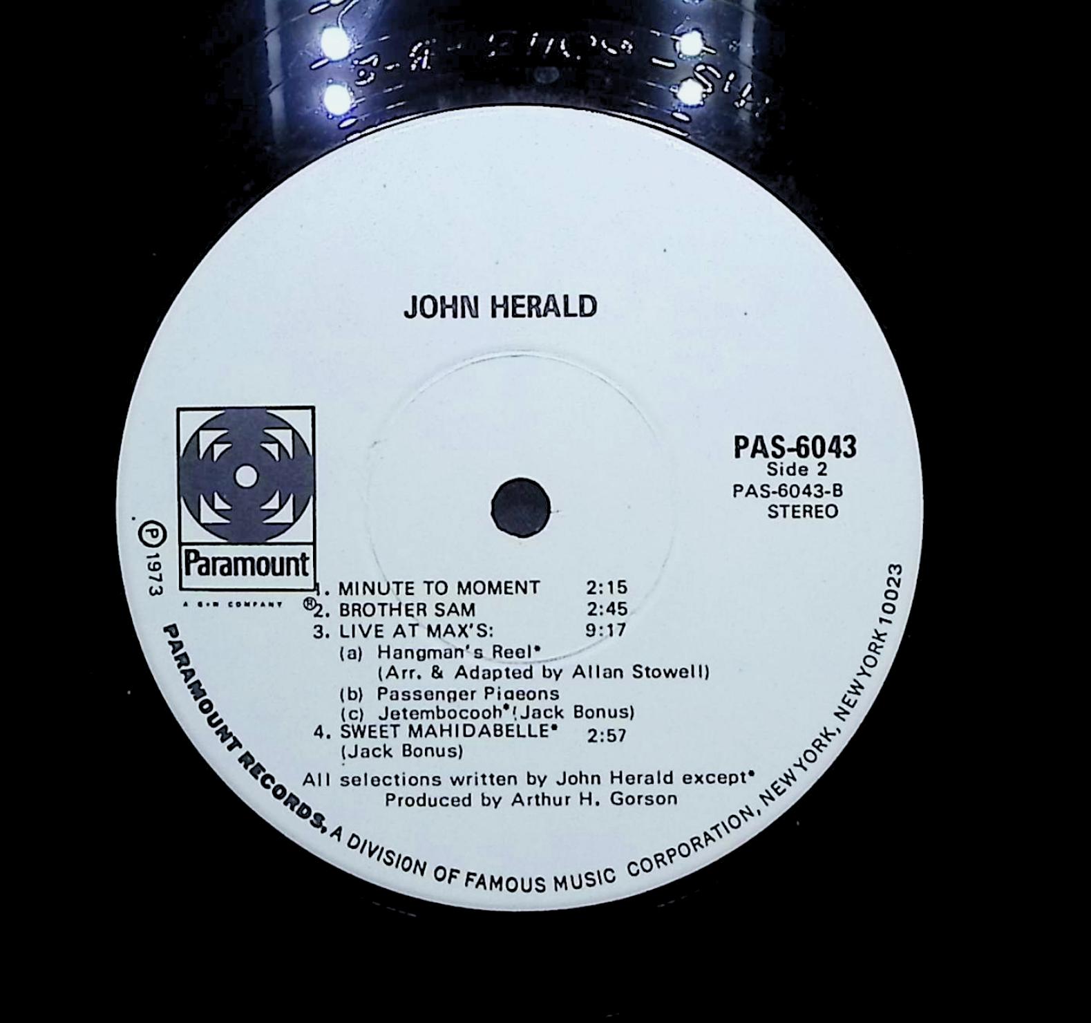 John Herald John Herald 1973 LP Rock Side 1 & 2  — image 4