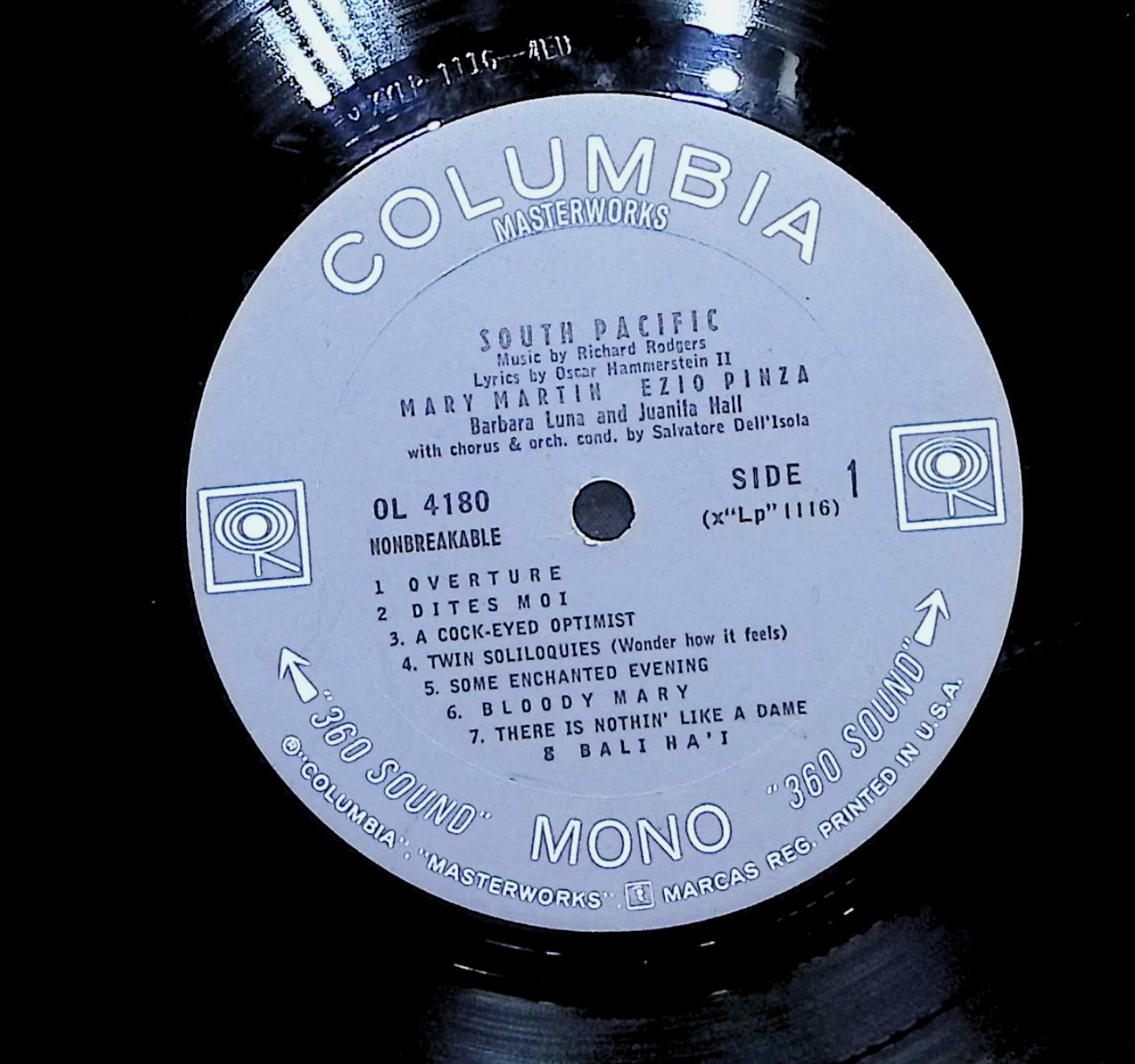 Mary Martin South Pacific 1958 LP Pop Side 1 & 2 — image 4