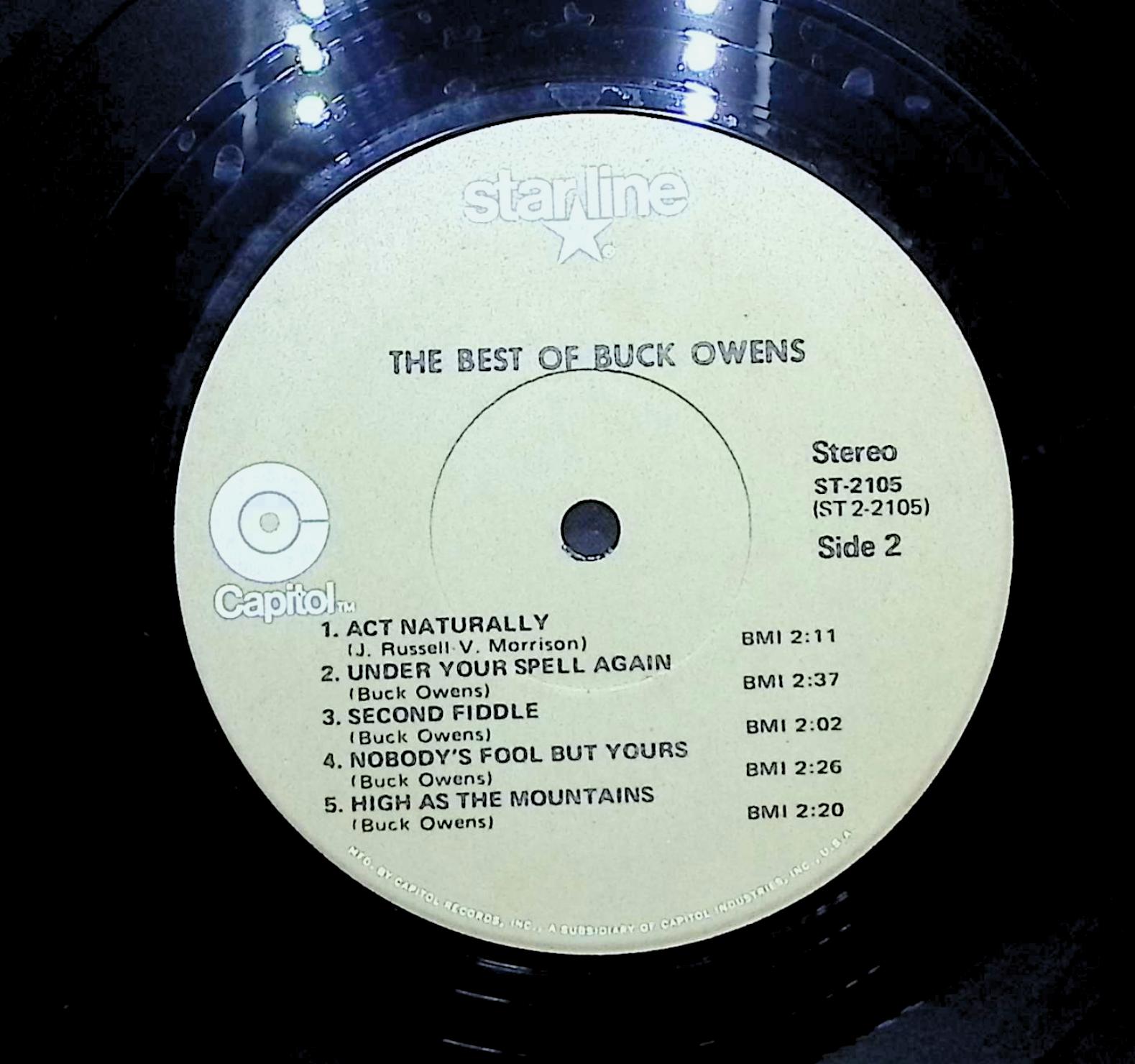 The Best Of Buck Owens LP Folk, World, & Country Side 1 & 2  — image 2