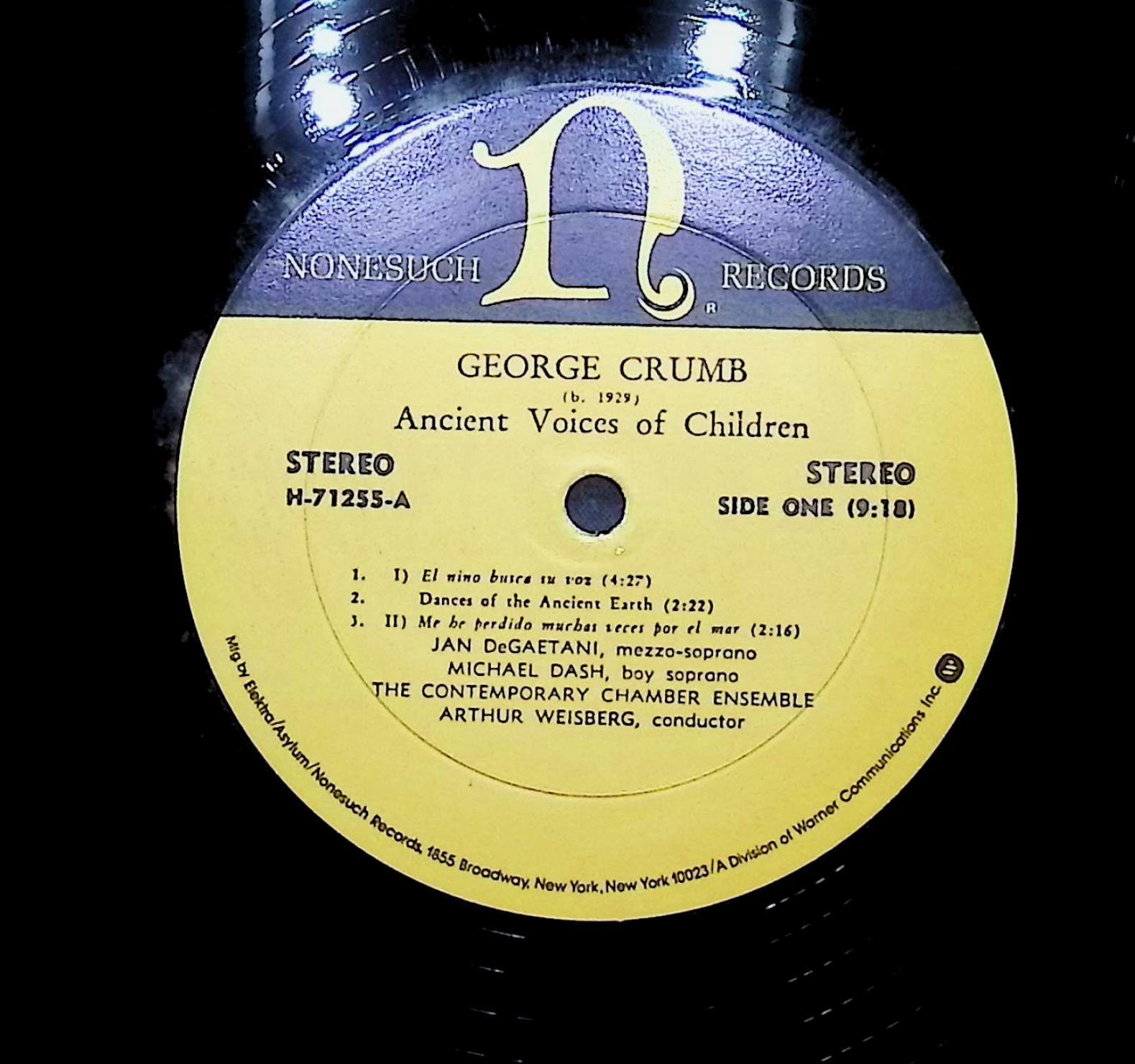 George Crumb Ancient Voices Of Children 1971 LP Classical Side One & Two  — image 4